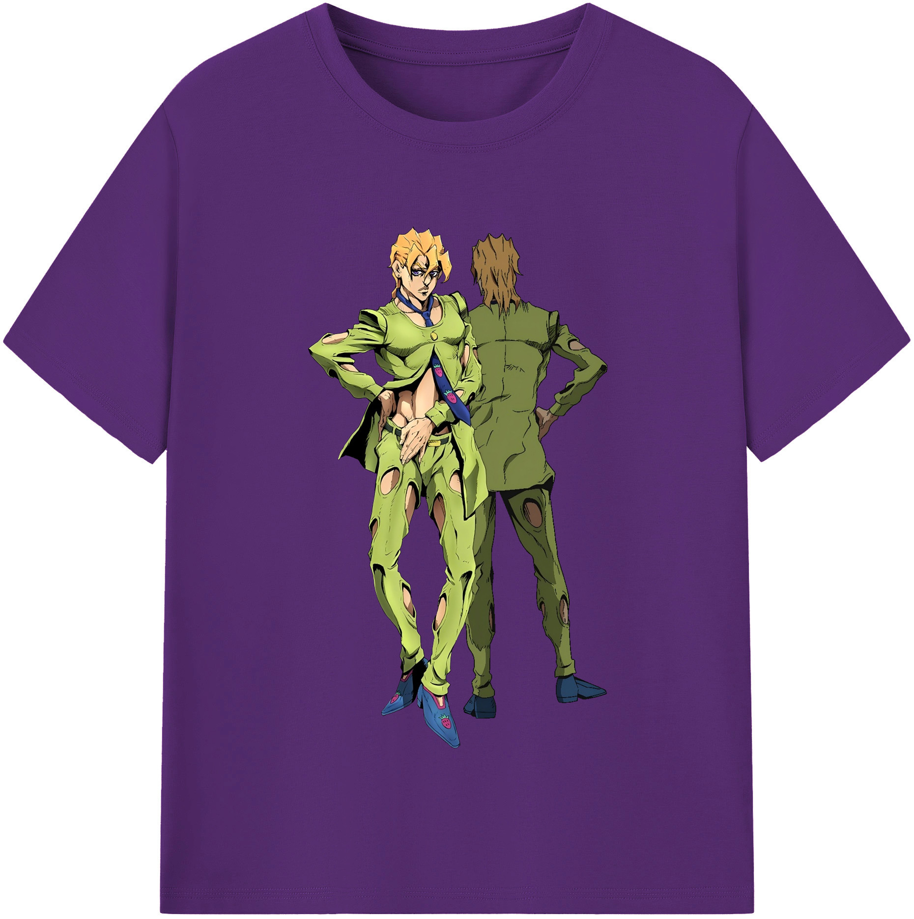 （画像用） ジョジョの奇妙な冒険 パンナコッタ?フー JoJo's Bizarre Adventure Pannacotta Fugo 綿100％半袖Tシャツ（フロントプリント）