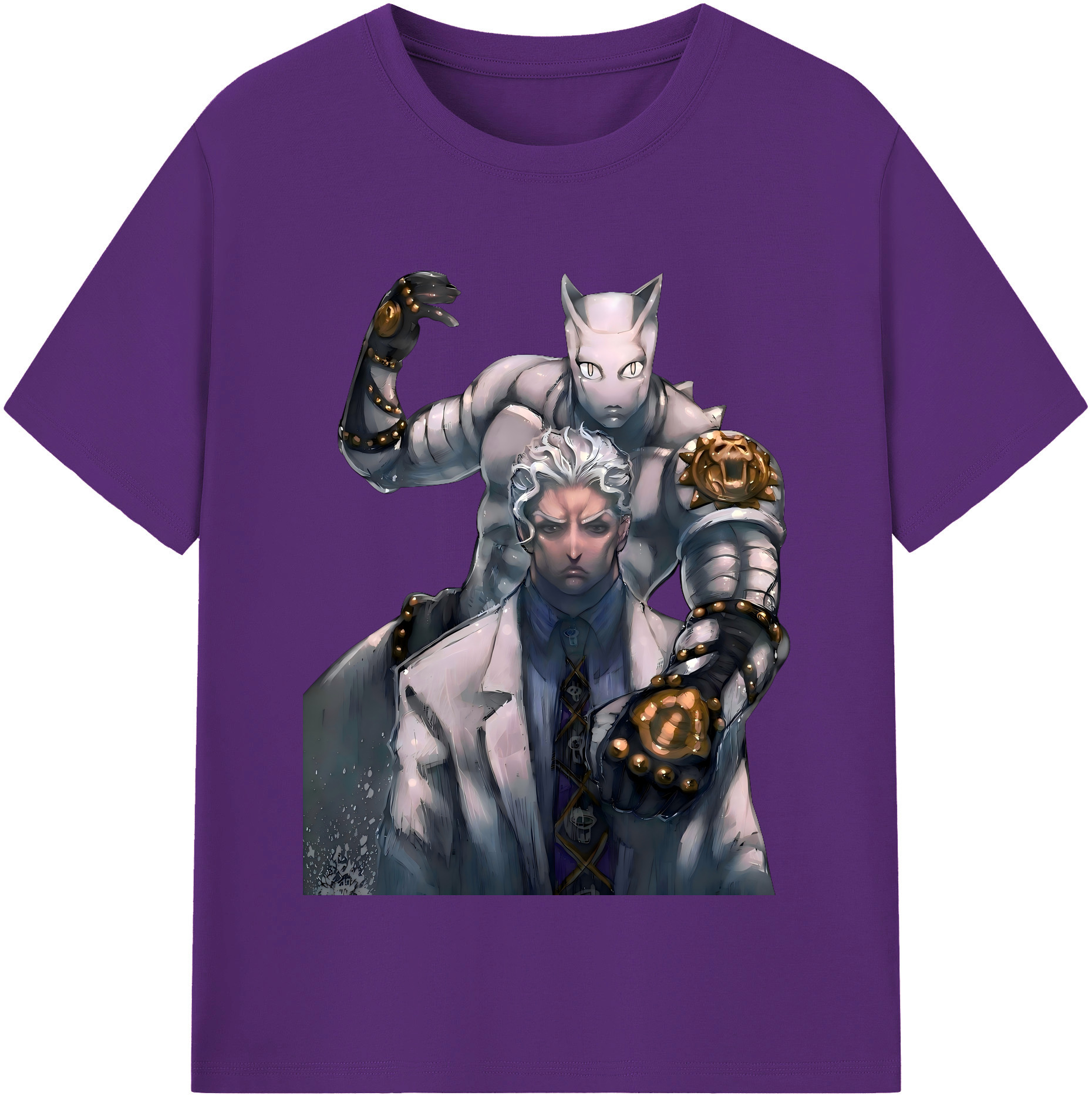 （画像用） ジョジョの奇妙な冒険 きら よしかげ JoJo's Bizarre Adventure Kira Yoshikage 綿100％半袖Tシャツ（フロントプリント）