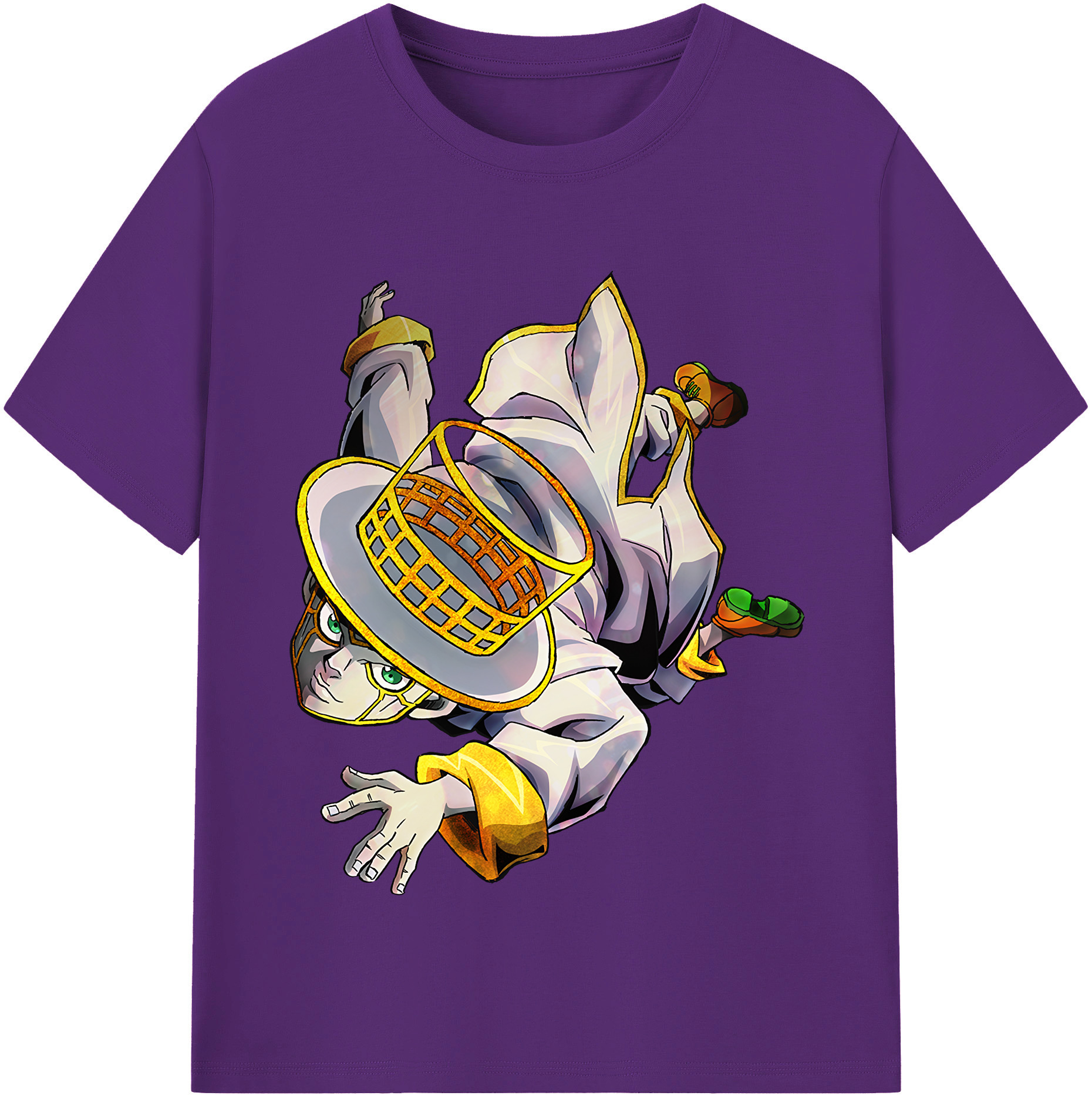 （画像用） ジョジョの奇妙な冒険 岸辺 露伴（きしべ ろはん） JoJo's Bizarre Adventure Rohan Kishibe 綿100％半袖Tシャツ（フロントプリント）