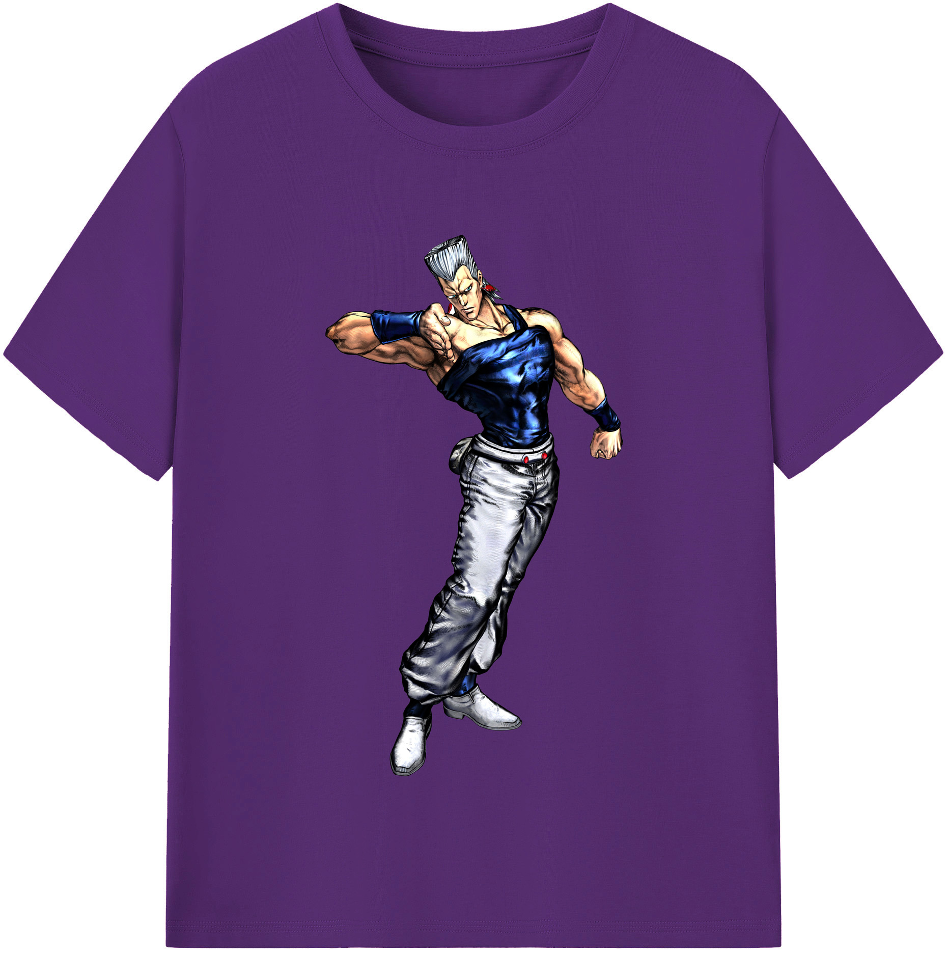 （画像用） ジョジョの奇妙な冒険 ジャン＝ピエール?ポルナレフ JoJo's Bizarre Adventure Jan Pierre Polnareff 綿100％半袖Tシャツ（フロントプリント）