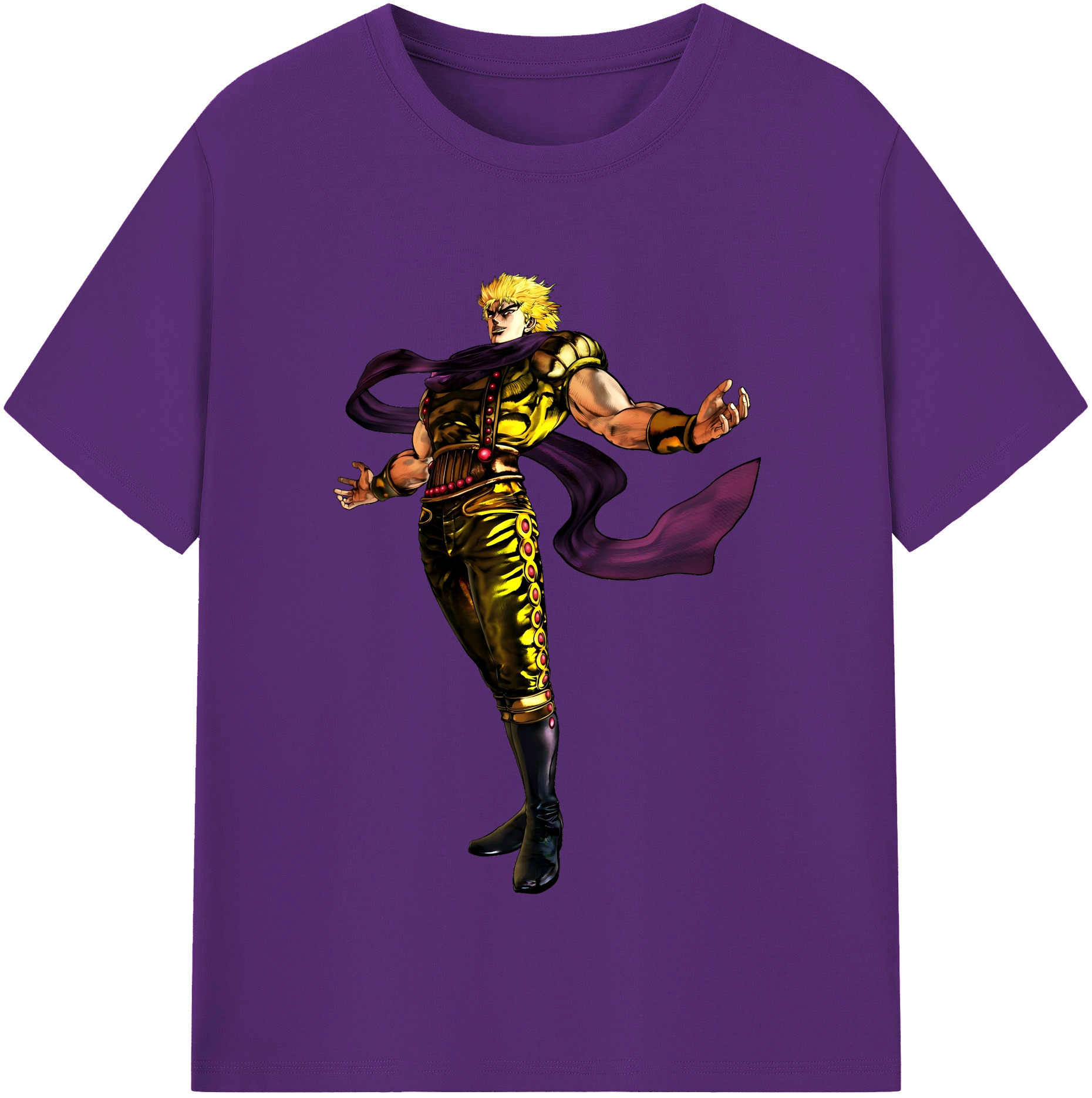 （画像用） ジョジョの奇妙な冒険 ディオ?ブランドー JoJo's Bizarre Adventure Dio Brando 綿100％半袖Tシャツ（フロントプリント）