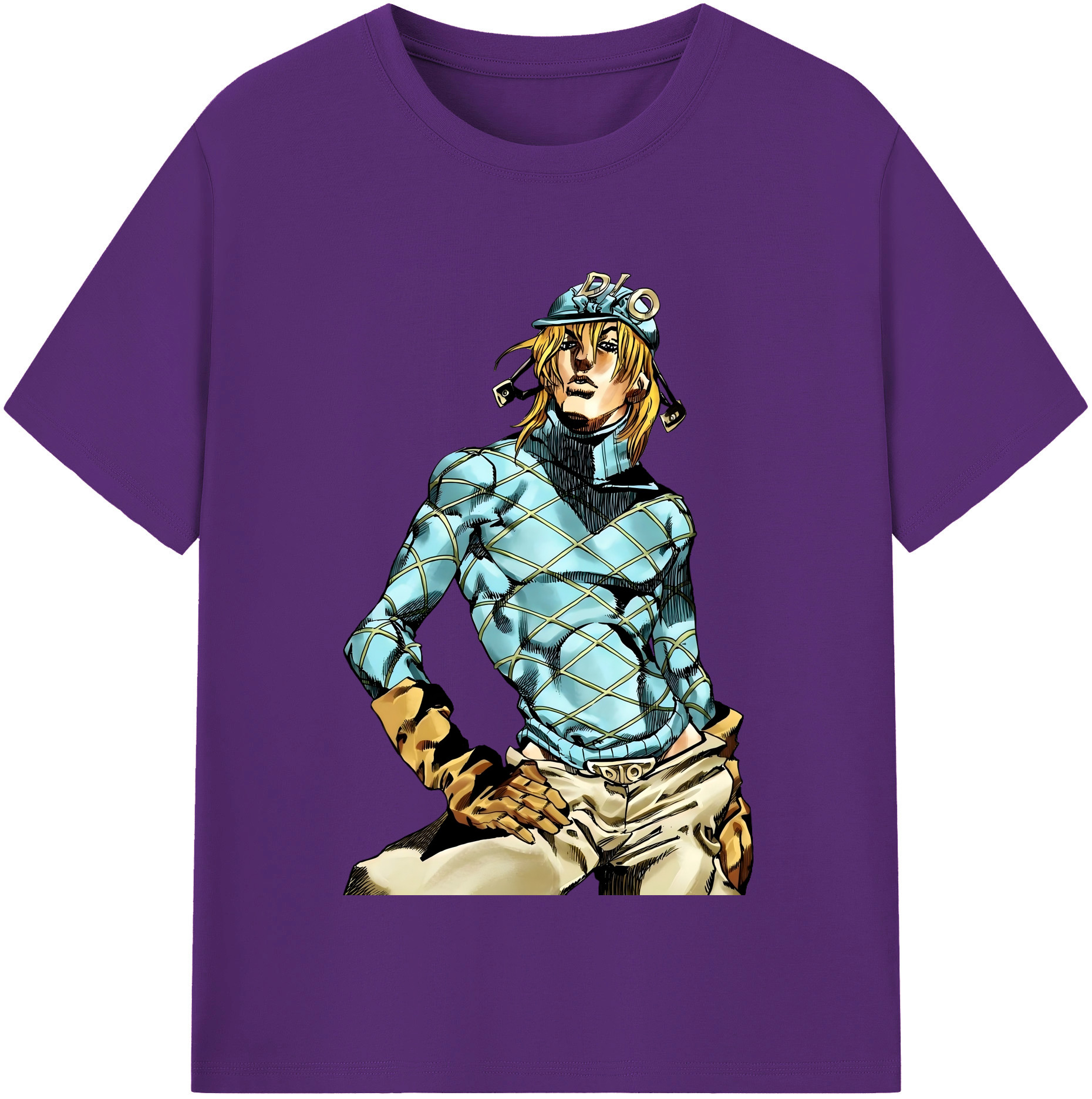 （画像用） ジョジョの奇妙な冒険 ディオ?ブランドー JoJo's Bizarre Adventure Dio Brando 綿100％半袖Tシャツ（フロントプリント）