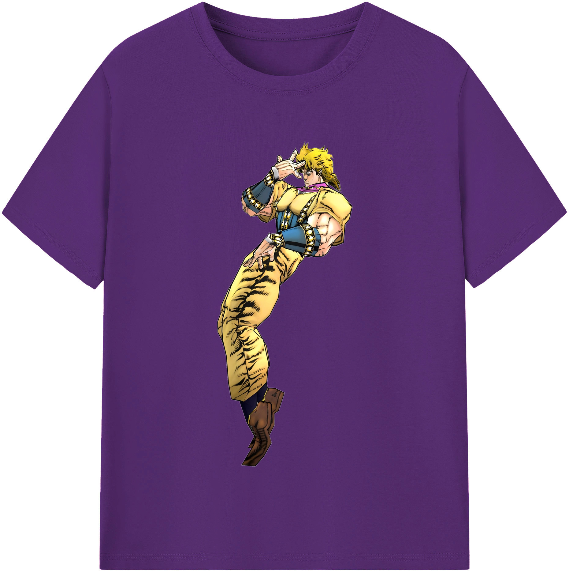 （画像用） ジョジョの奇妙な冒険 ディオ?ブランドー JoJo's Bizarre Adventure Dio Brando 綿100％半袖Tシャツ（フロントプリント）