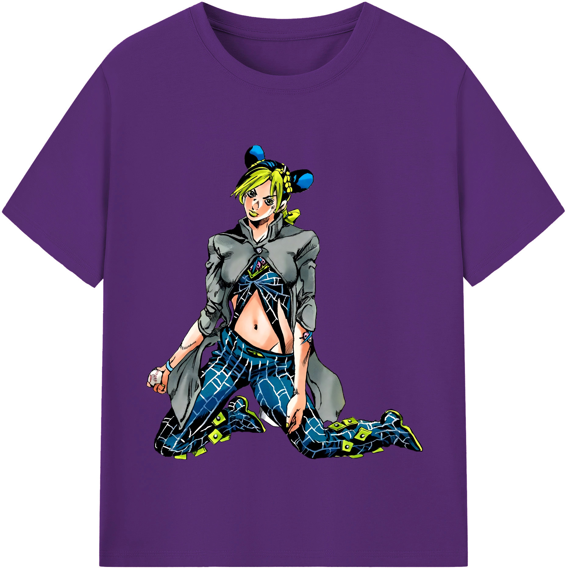 （画像用） "ジョジョの奇妙な冒険 くうじょう ジョリーン JoJo's Bizarre Adventure Jolyne Cujoh " 綿100％半袖Tシャツ（フロントプリント）