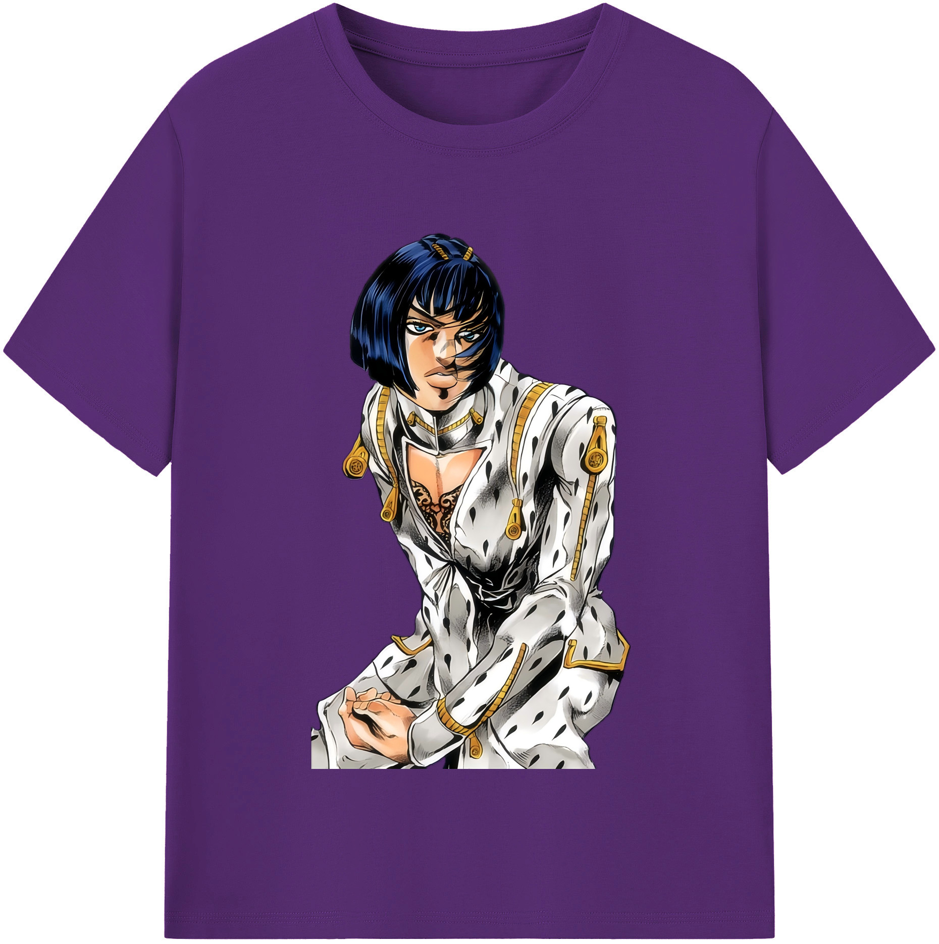 （画像用） ジョジョの奇妙な冒険 ブローノ?ブチャラティ JoJo's Bizarre Adventure Bruno Bucciarati 綿100％半袖Tシャツ（フロントプリント）