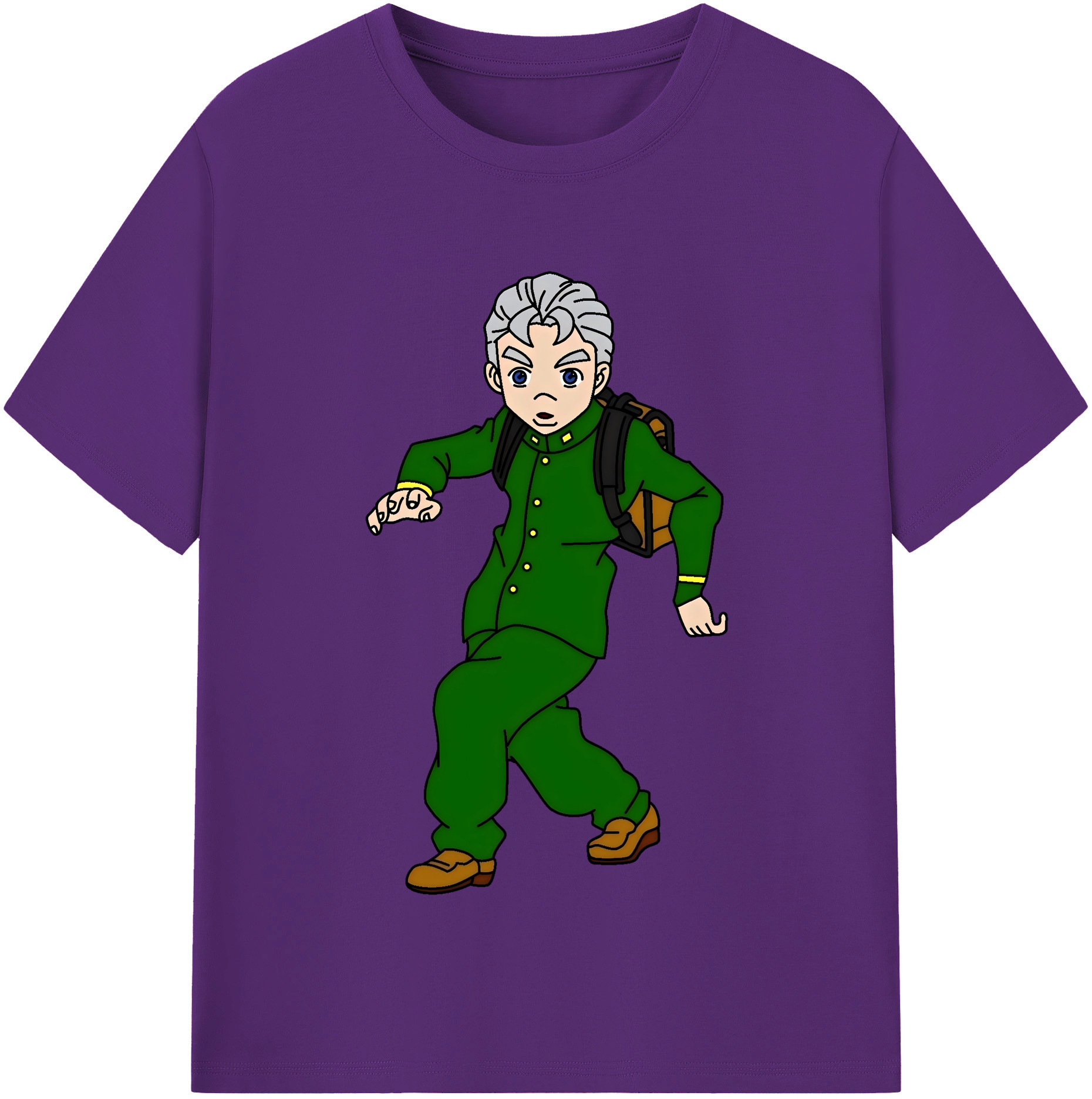 （画像用） ジョジョの奇妙な冒険 広瀨康一 JoJo's Bizarre Adventure Hirose Koichi 綿100％半袖Tシャツ（フロントプリント）