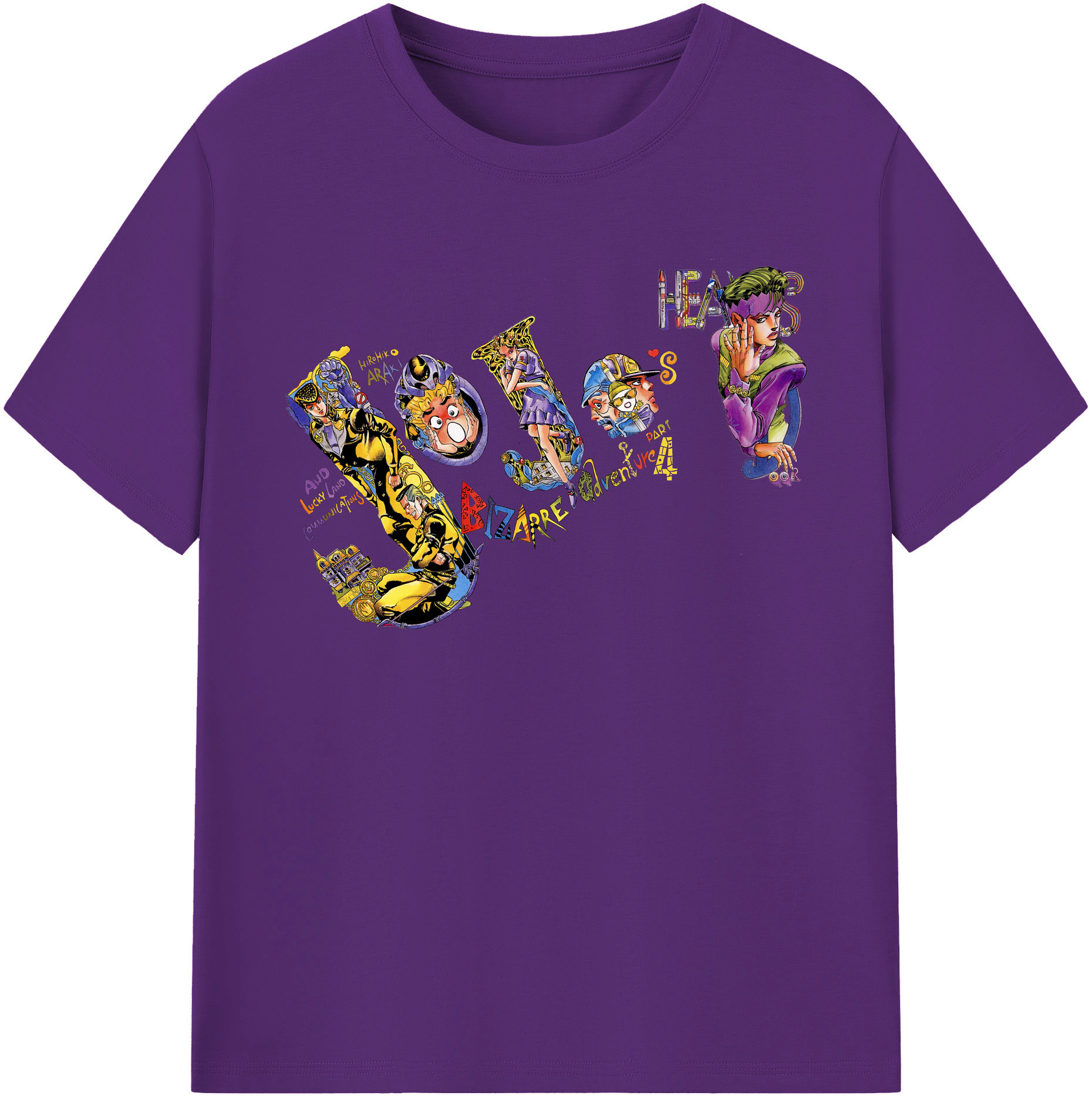 （画像用） ジョジョの奇妙な冒険 JoJo's Bizarre Adventure 綿100％半袖Tシャツ（フロントプリント）