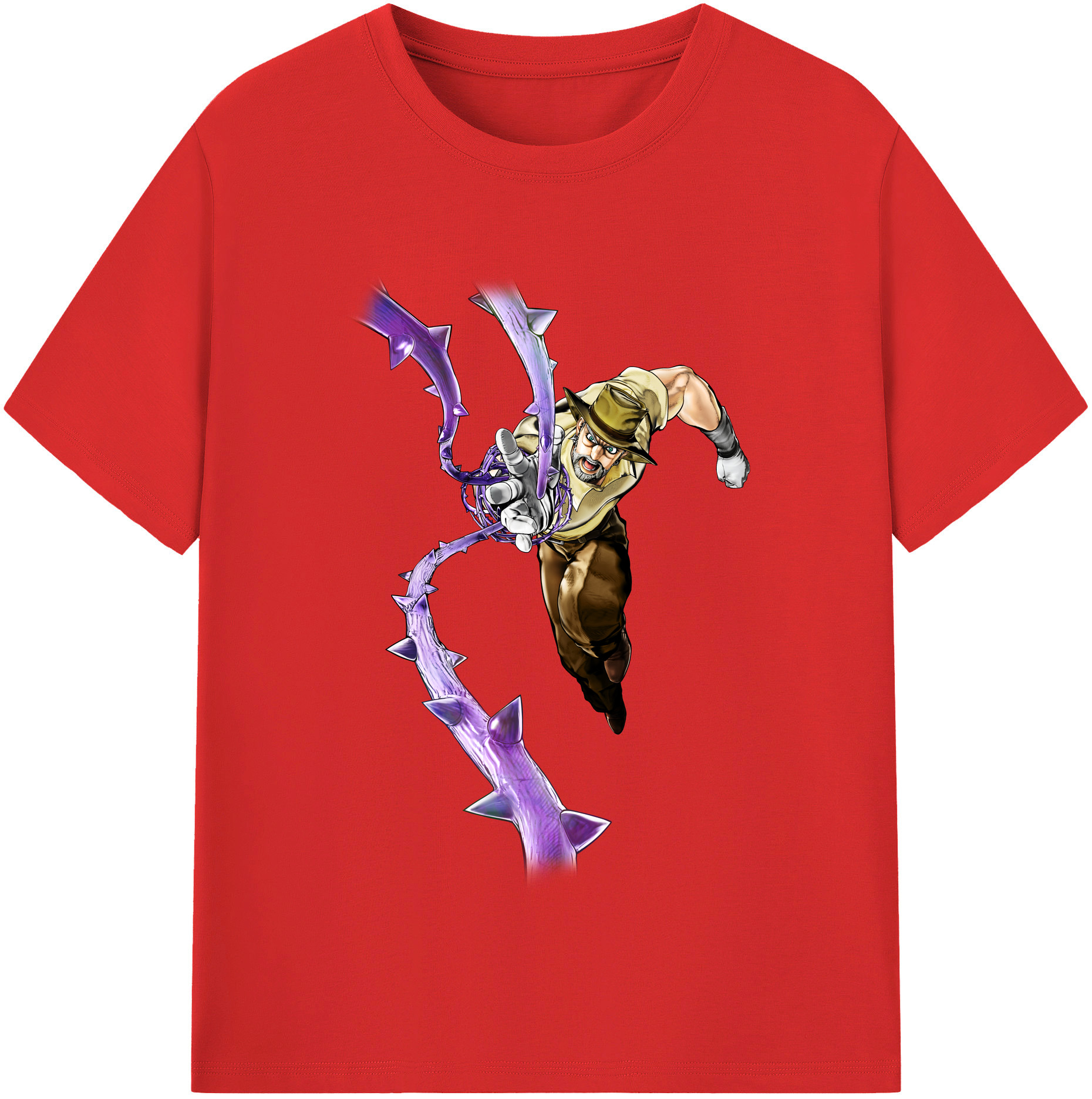 （画像用） ジョジョの奇妙な冒険 ジョセフ?ジョースター JoJo's Bizarre Adventure Joseph Joestar 綿100％半袖Tシャツ（フロントプリント）