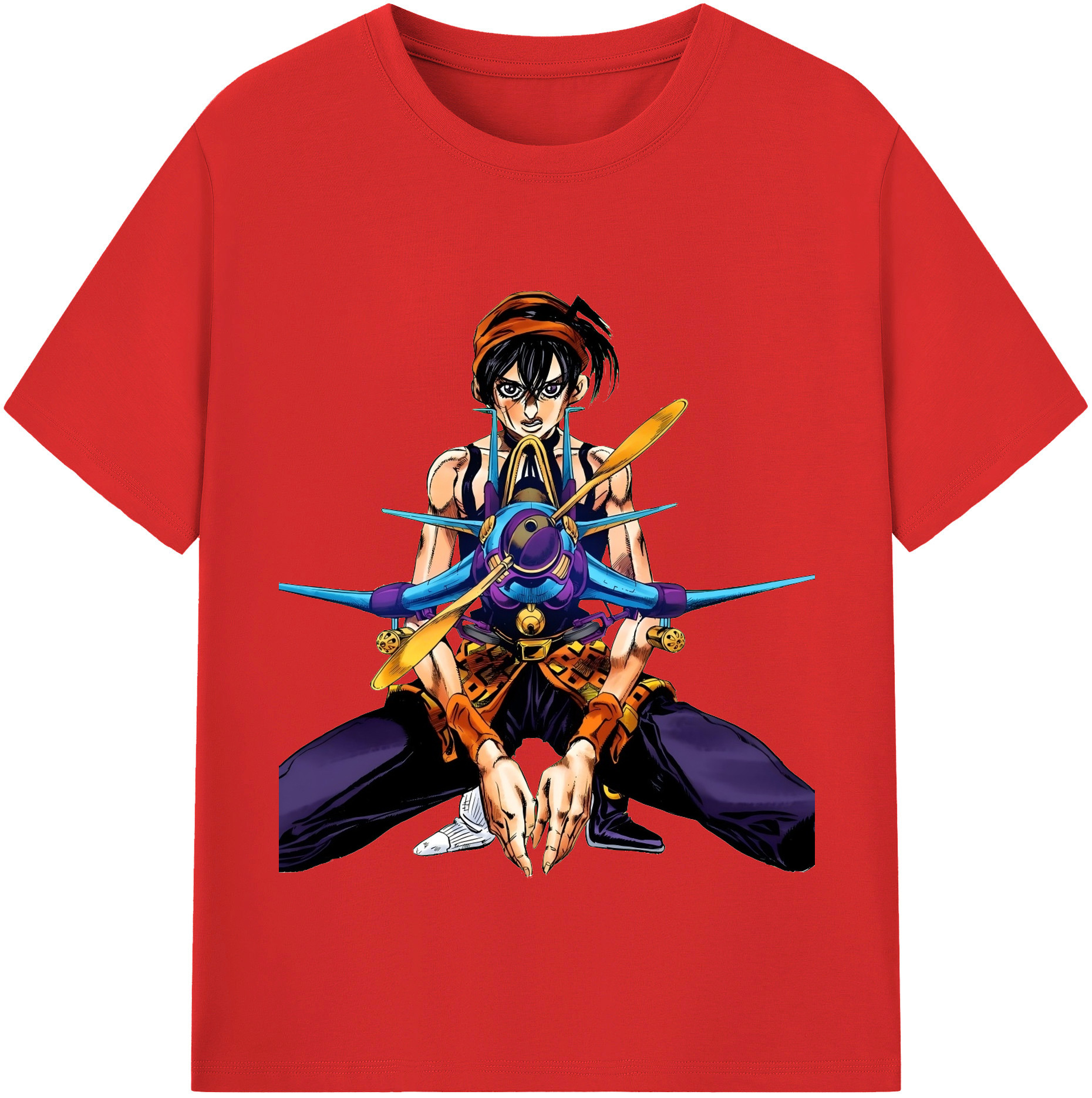 （画像用） ジョジョの奇妙な冒険 ナランチャ?ギルガ JoJo's Bizarre Adventure Narancia Ghirga 綿100％半袖Tシャツ（フロントプリント）