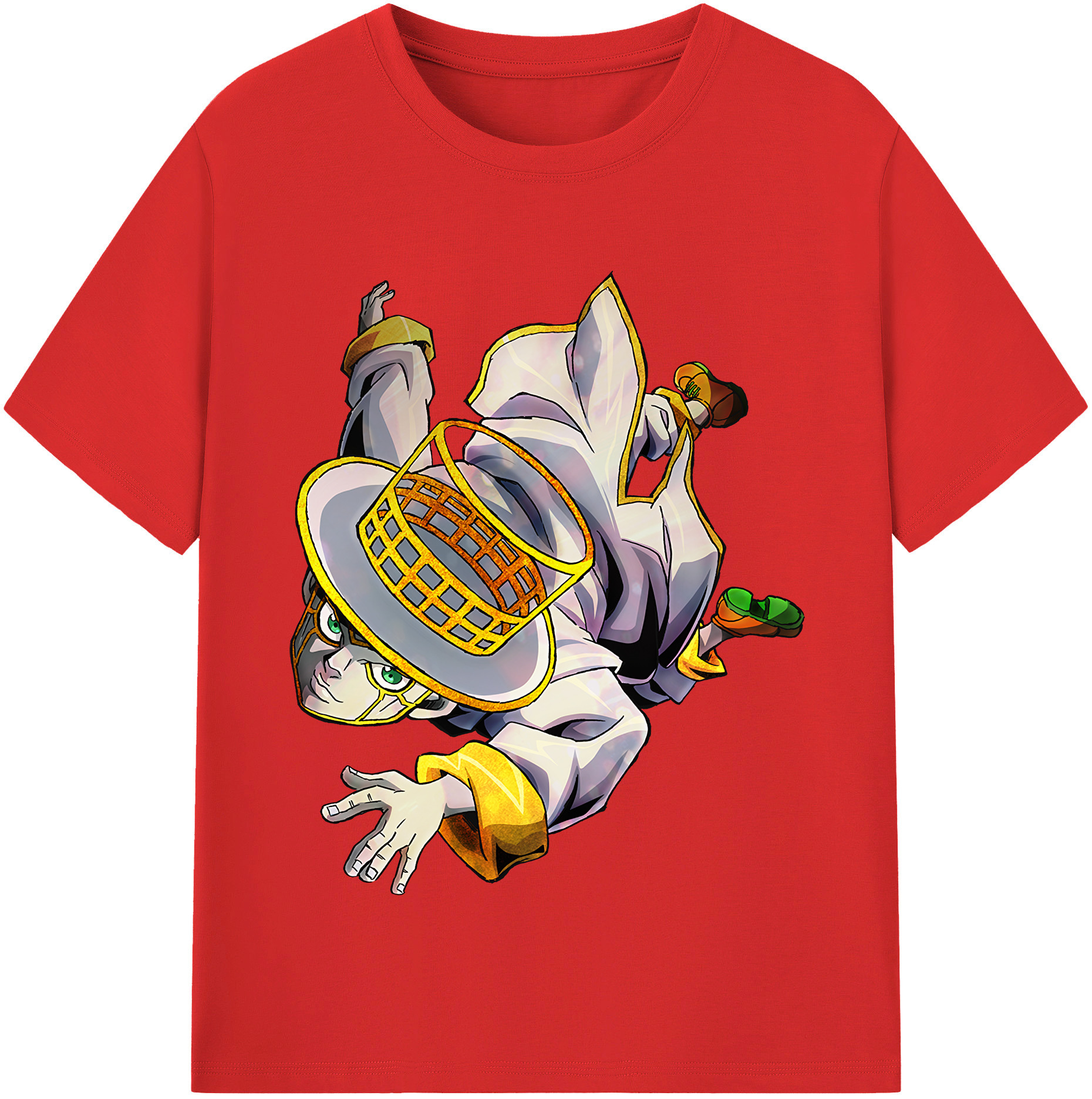 （画像用） ジョジョの奇妙な冒険 岸辺 露伴（きしべ ろはん） JoJo's Bizarre Adventure Rohan Kishibe 綿100％半袖Tシャツ（フロントプリント）