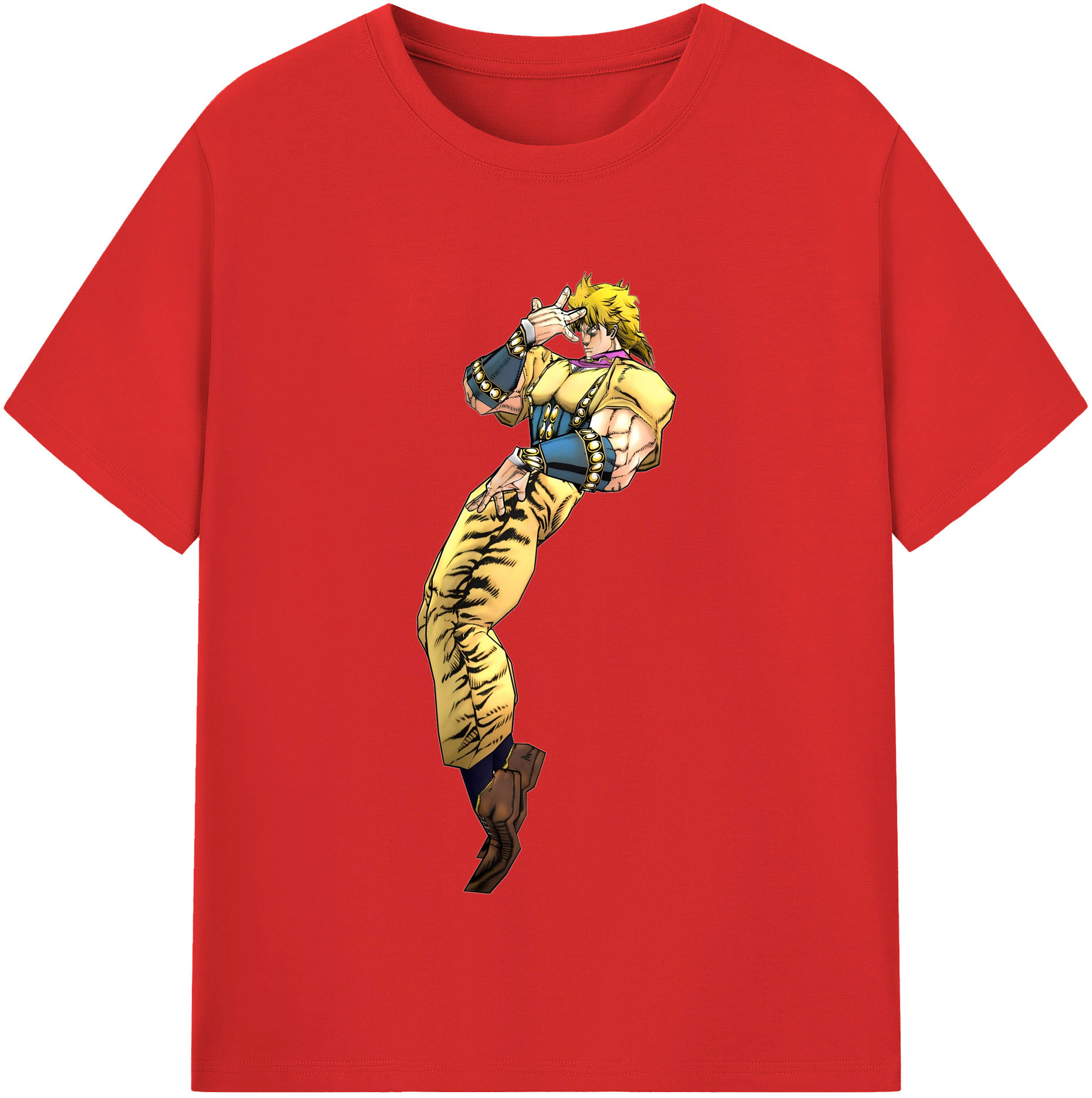 （画像用） ジョジョの奇妙な冒険 ディオ?ブランドー JoJo's Bizarre Adventure Dio Brando 綿100％半袖Tシャツ（フロントプリント）