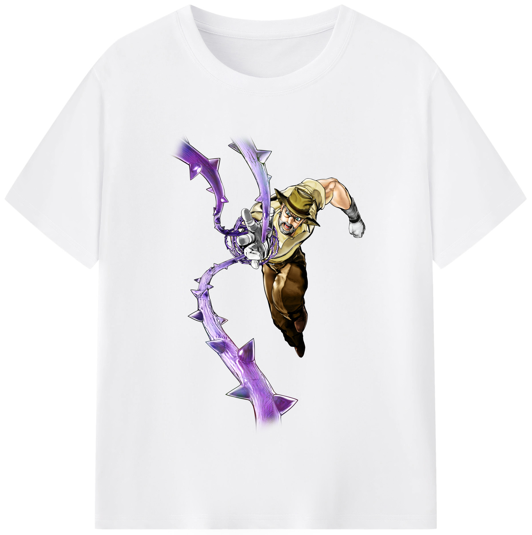 （画像用） ジョジョの奇妙な冒険 ジョセフ?ジョースター JoJo's Bizarre Adventure Joseph Joestar 綿100％半袖Tシャツ（フロントプリント）