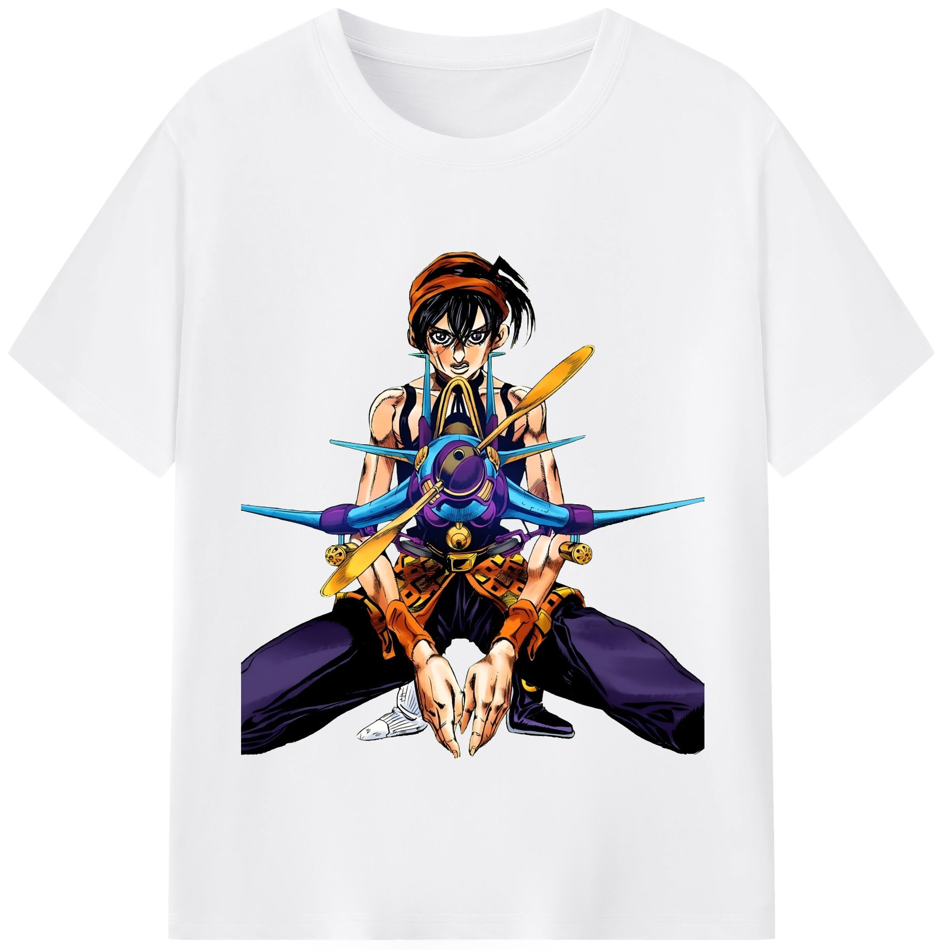 （画像用） ジョジョの奇妙な冒険 ナランチャ?ギルガ JoJo's Bizarre Adventure Narancia Ghirga 綿100％半袖Tシャツ（フロントプリント）
