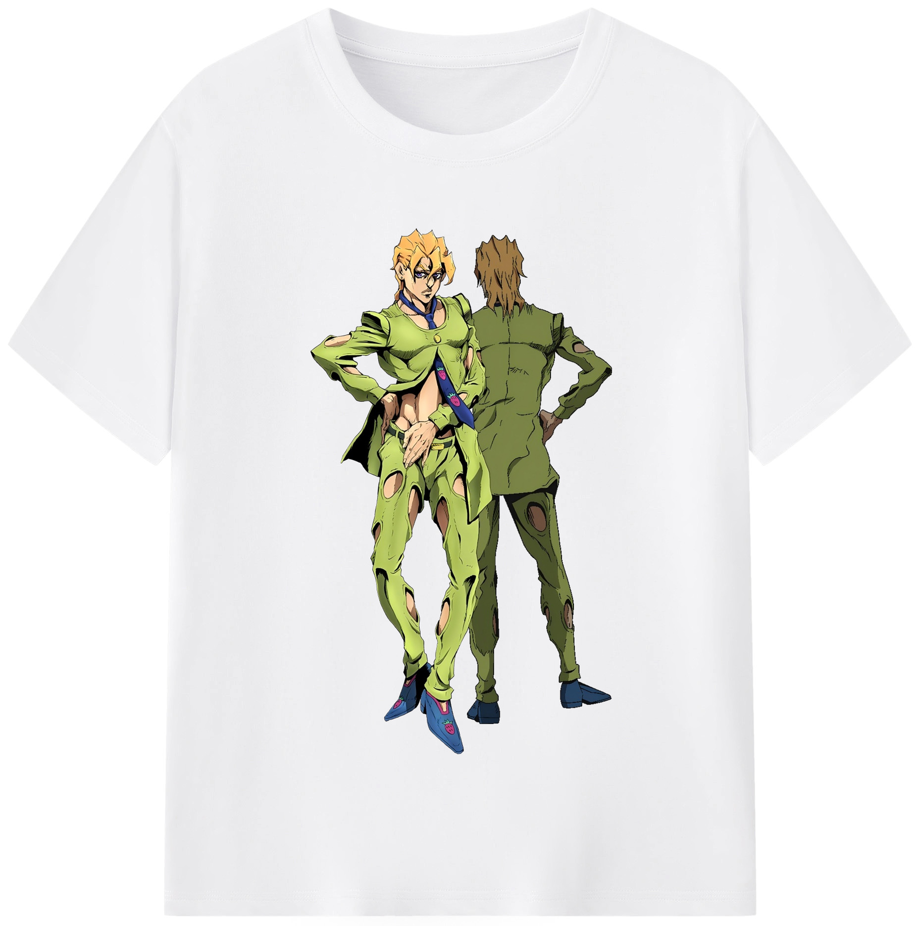 （画像用） ジョジョの奇妙な冒険 パンナコッタ?フー JoJo's Bizarre Adventure Pannacotta Fugo 綿100％半袖Tシャツ（フロントプリント）