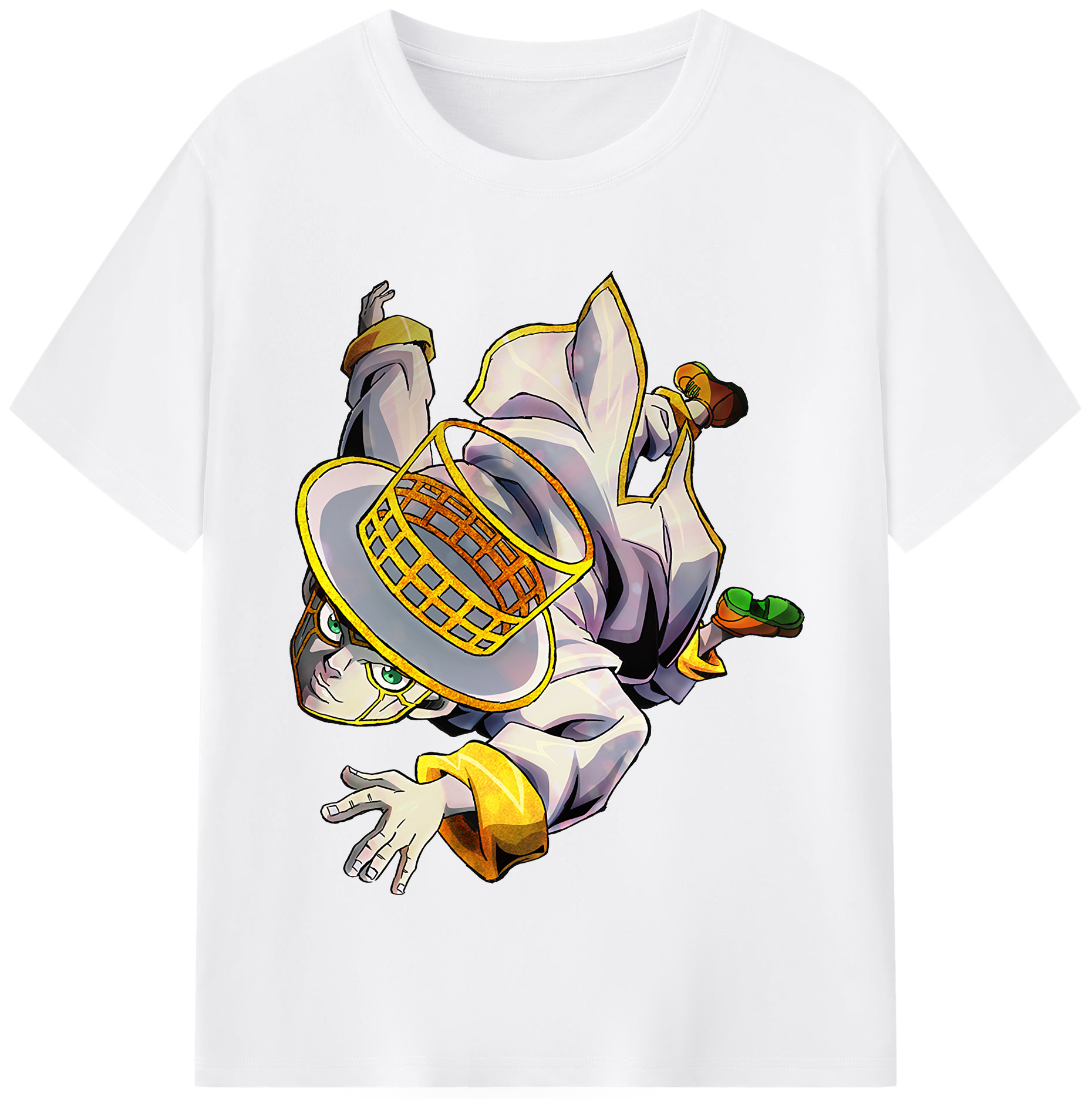 （画像用） ジョジョの奇妙な冒険 岸辺 露伴（きしべ ろはん） JoJo's Bizarre Adventure Rohan Kishibe 綿100％半袖Tシャツ（フロントプリント）