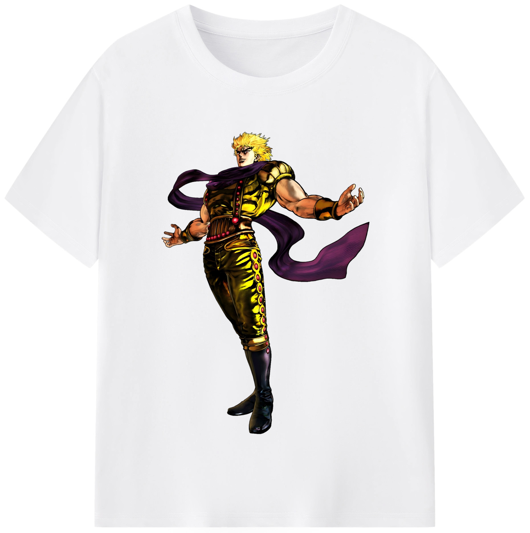 （画像用） ジョジョの奇妙な冒険 ディオ?ブランドー JoJo's Bizarre Adventure Dio Brando 綿100％半袖Tシャツ（フロントプリント）