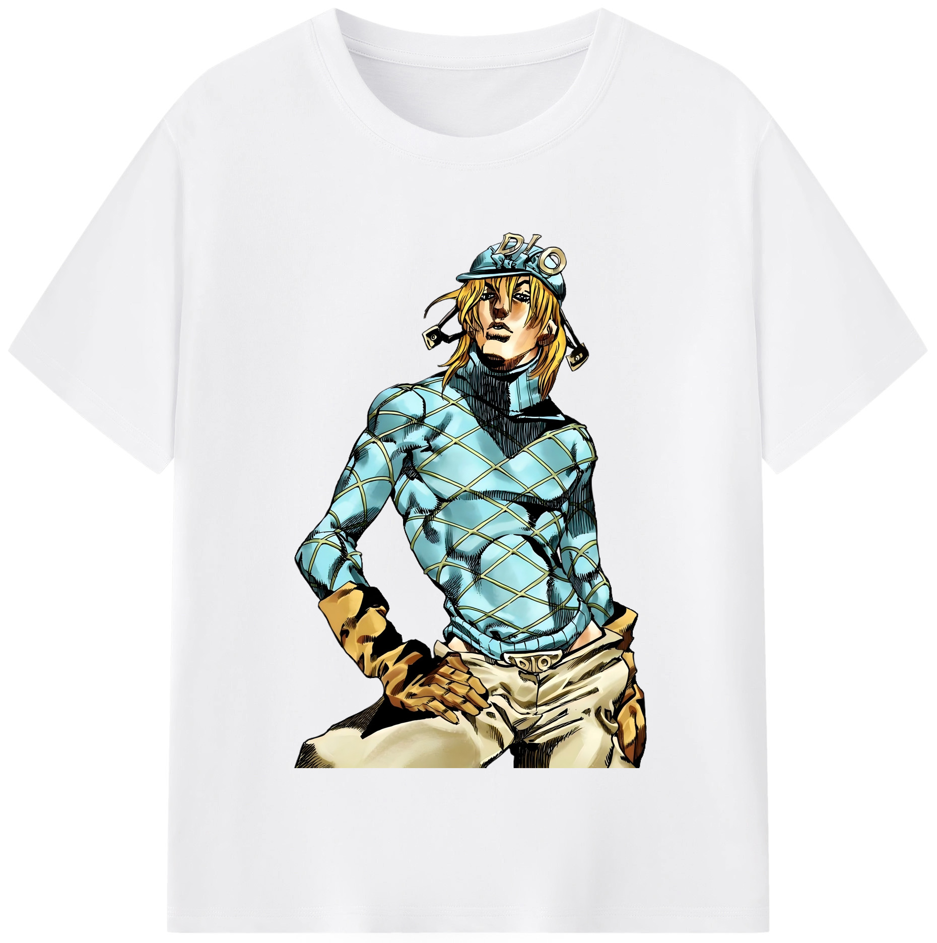 （画像用） ジョジョの奇妙な冒険 ディオ?ブランドー JoJo's Bizarre Adventure Dio Brando 綿100％半袖Tシャツ（フロントプリント）