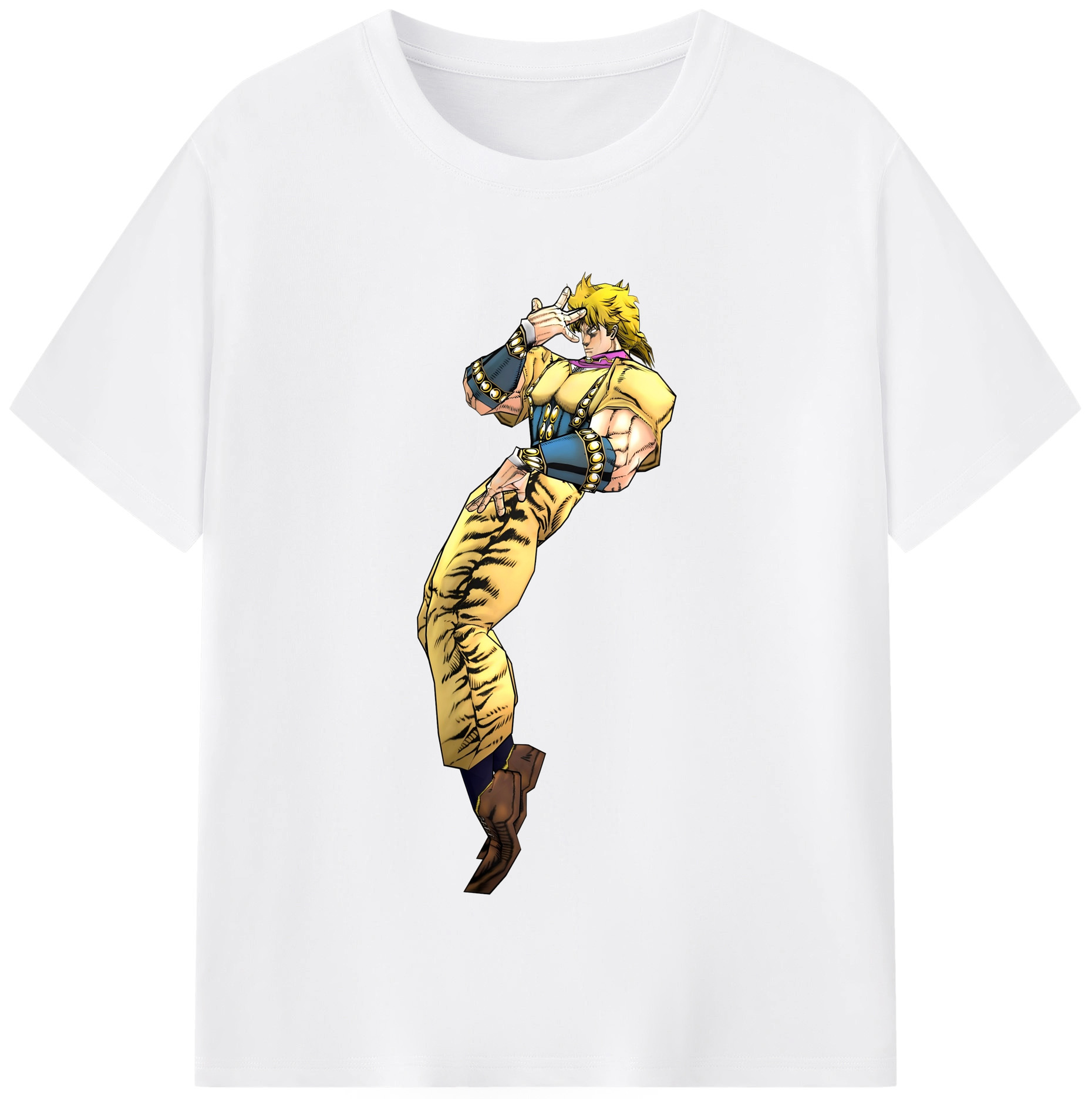 （画像用） ジョジョの奇妙な冒険 ディオ?ブランドー JoJo's Bizarre Adventure Dio Brando 綿100％半袖Tシャツ（フロントプリント）
