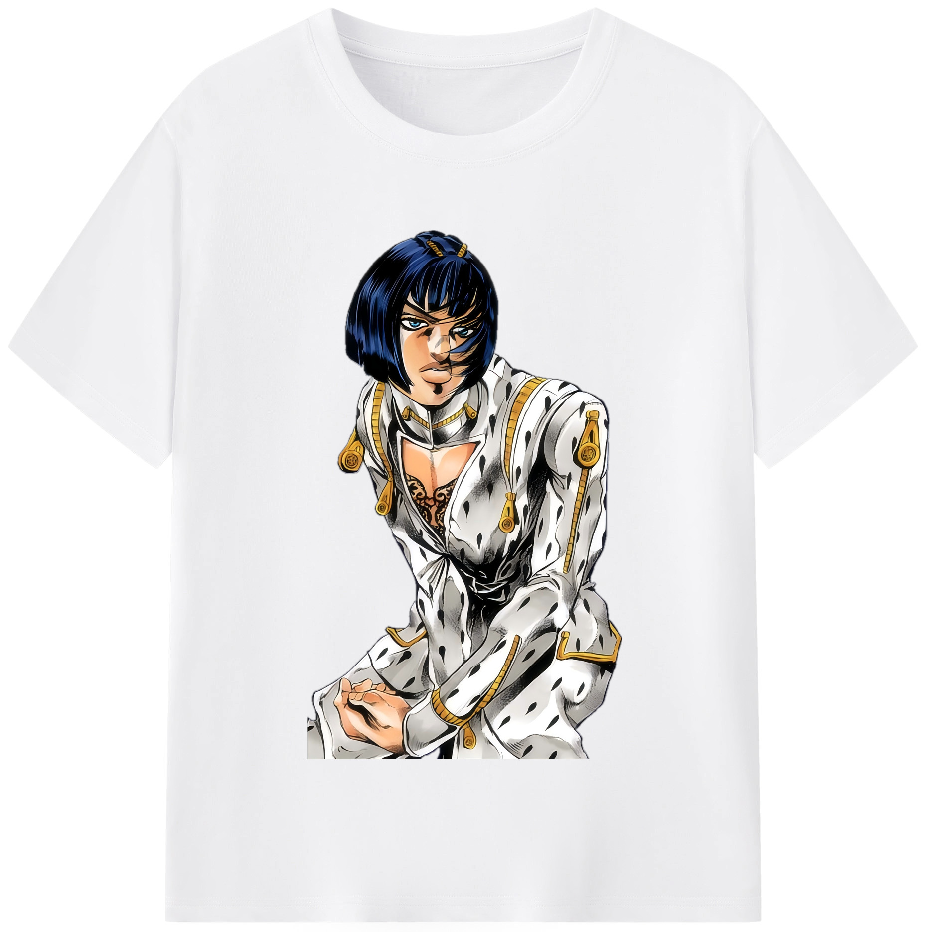 （画像用） ジョジョの奇妙な冒険 ブローノ?ブチャラティ JoJo's Bizarre Adventure Bruno Bucciarati 綿100％半袖Tシャツ（フロントプリント）