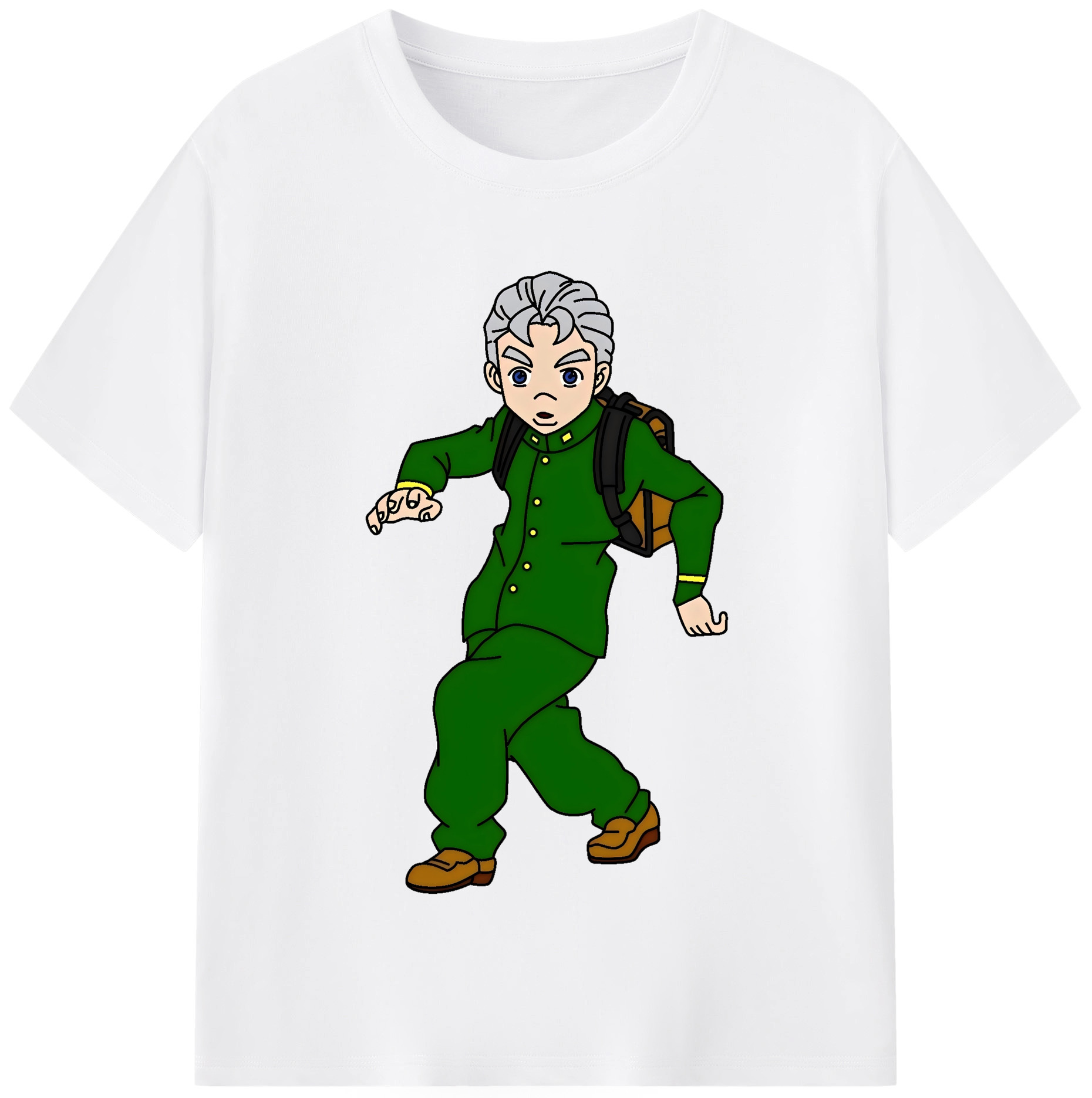 （画像用） ジョジョの奇妙な冒険 広瀨康一 JoJo's Bizarre Adventure Hirose Koichi 綿100％半袖Tシャツ（フロントプリント）