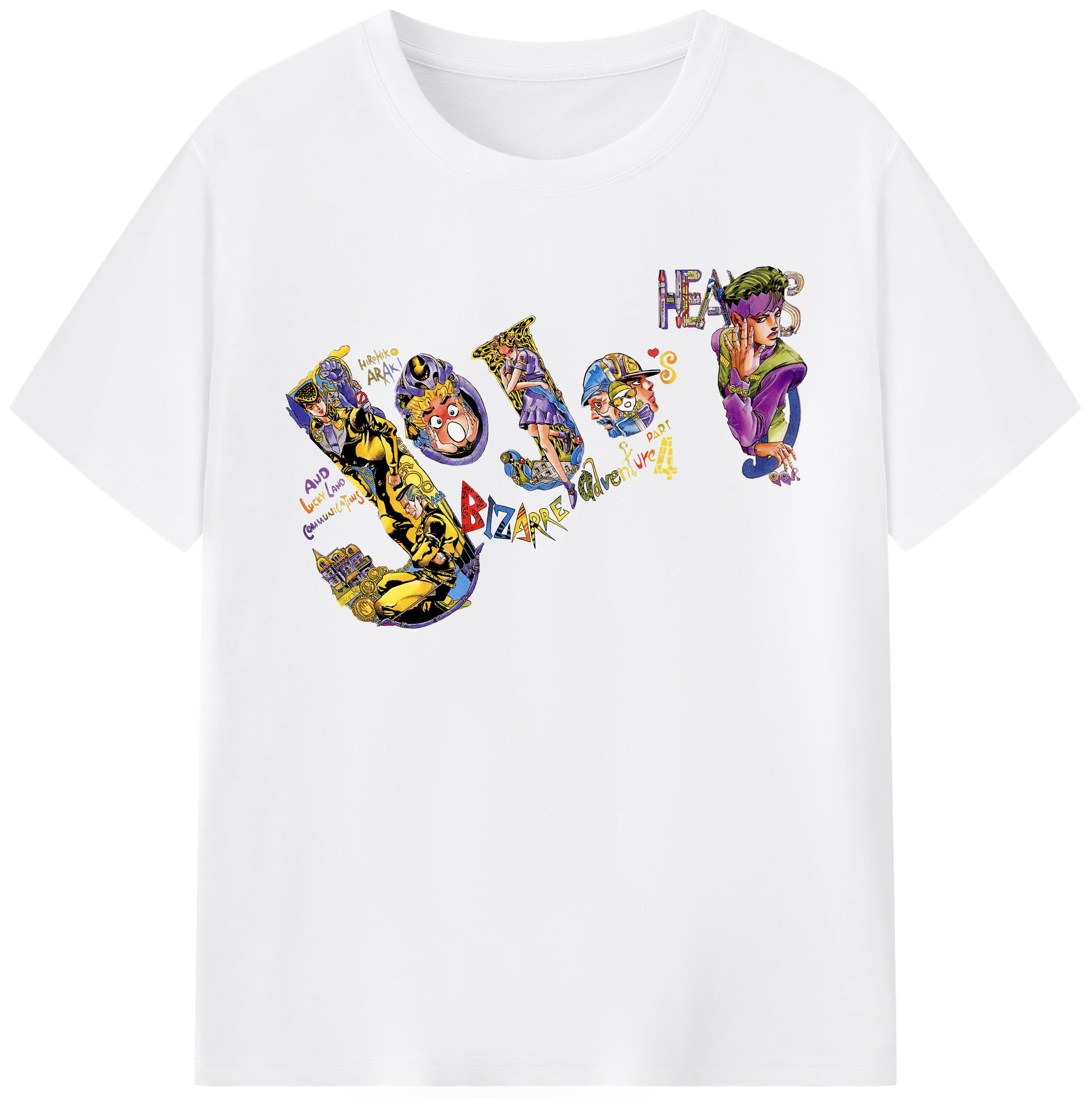 （画像用） ジョジョの奇妙な冒険 JoJo's Bizarre Adventure 綿100％半袖Tシャツ（フロントプリント）