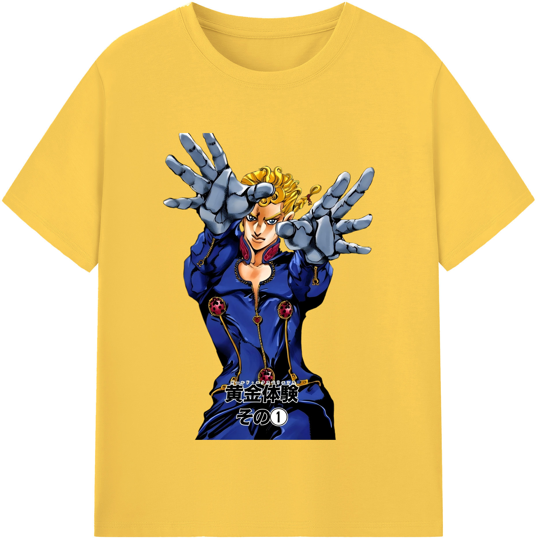 （画像用） ジョジョの奇妙な冒険 ジョルノ?ジョバァーナ JoJo's Bizarre Adventure Giorno Giovanna 綿100％半袖Tシャツ（フロントプリント）