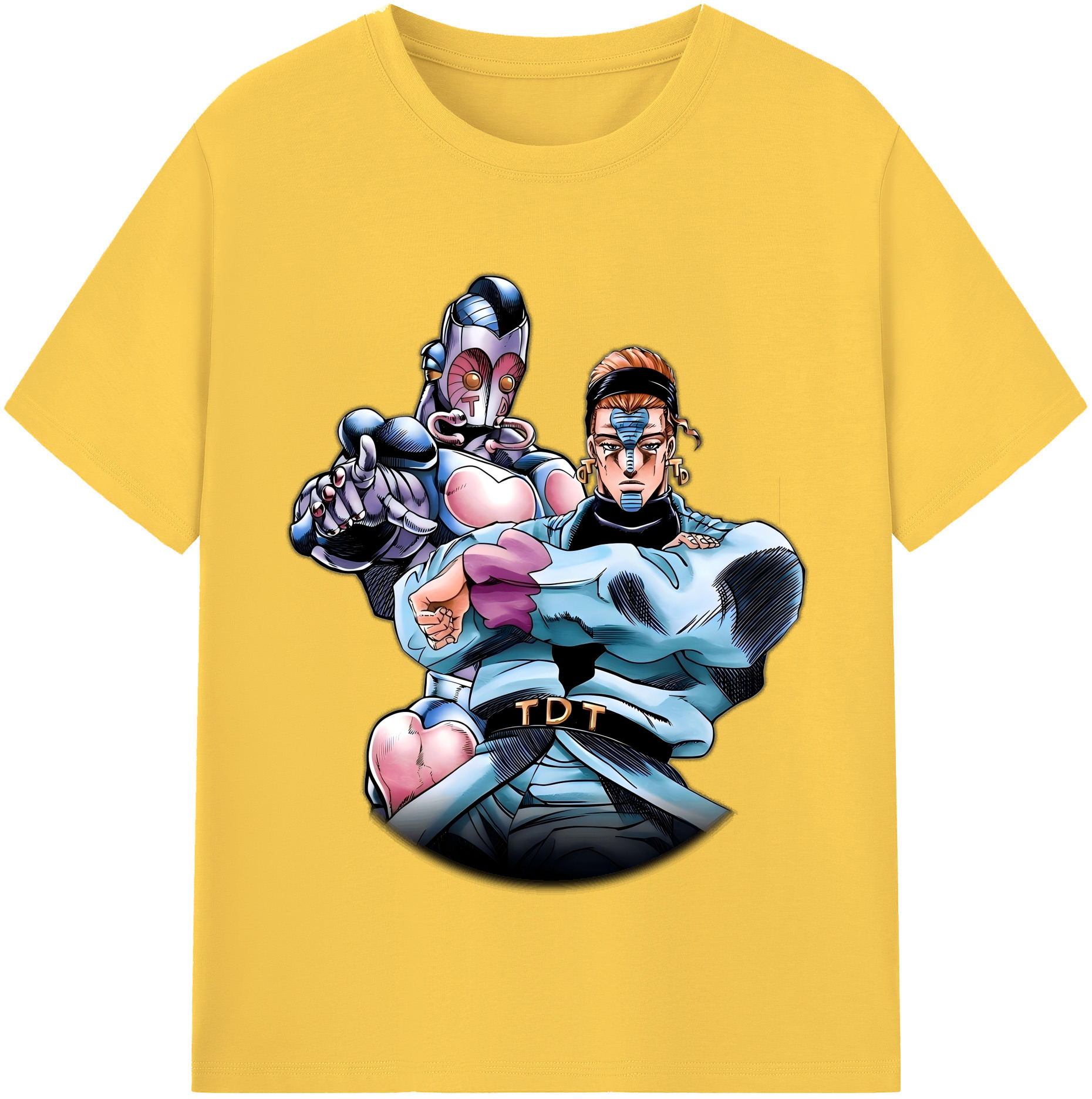 （画像用） ジョジョの奇妙な冒険 ひがしかた じょうすけ JoJo's Bizarre Adventure Higashikata Josuke 綿100％半袖Tシャツ（フロントプリント）