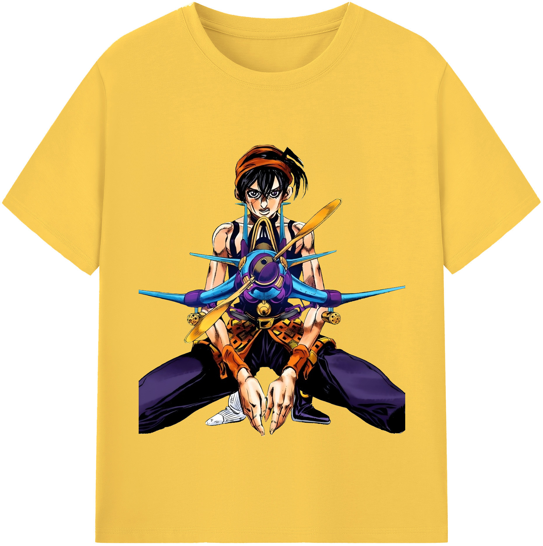 （画像用） ジョジョの奇妙な冒険 ナランチャ?ギルガ JoJo's Bizarre Adventure Narancia Ghirga 綿100％半袖Tシャツ（フロントプリント）