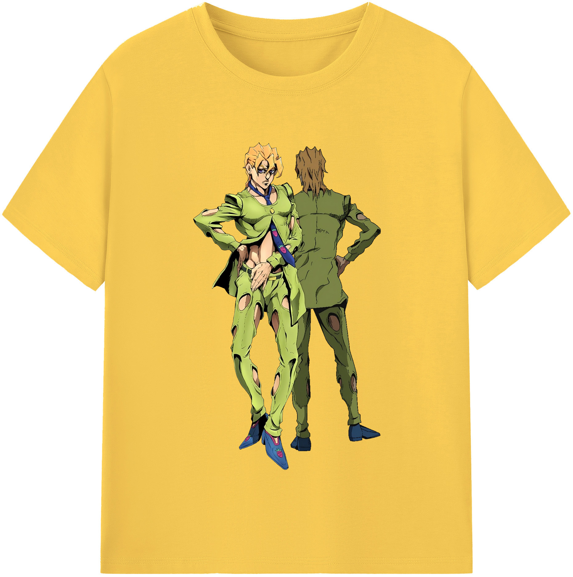 （画像用） ジョジョの奇妙な冒険 パンナコッタ?フー JoJo's Bizarre Adventure Pannacotta Fugo 綿100％半袖Tシャツ（フロントプリント）