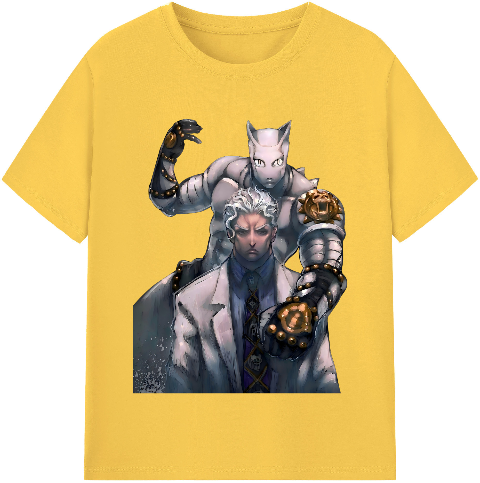 （画像用） ジョジョの奇妙な冒険 きら よしかげ JoJo's Bizarre Adventure Kira Yoshikage 綿100％半袖Tシャツ（フロントプリント）