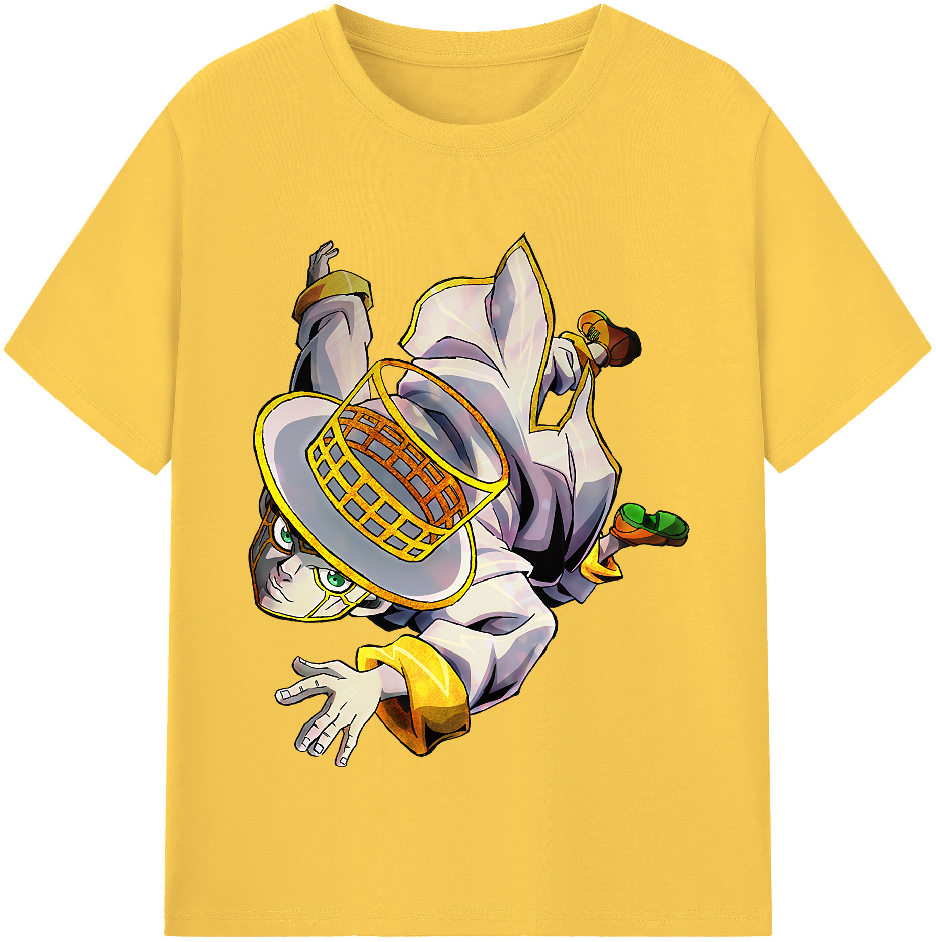 （画像用） ジョジョの奇妙な冒険 岸辺 露伴（きしべ ろはん） JoJo's Bizarre Adventure Rohan Kishibe 綿100％半袖Tシャツ（フロントプリント）