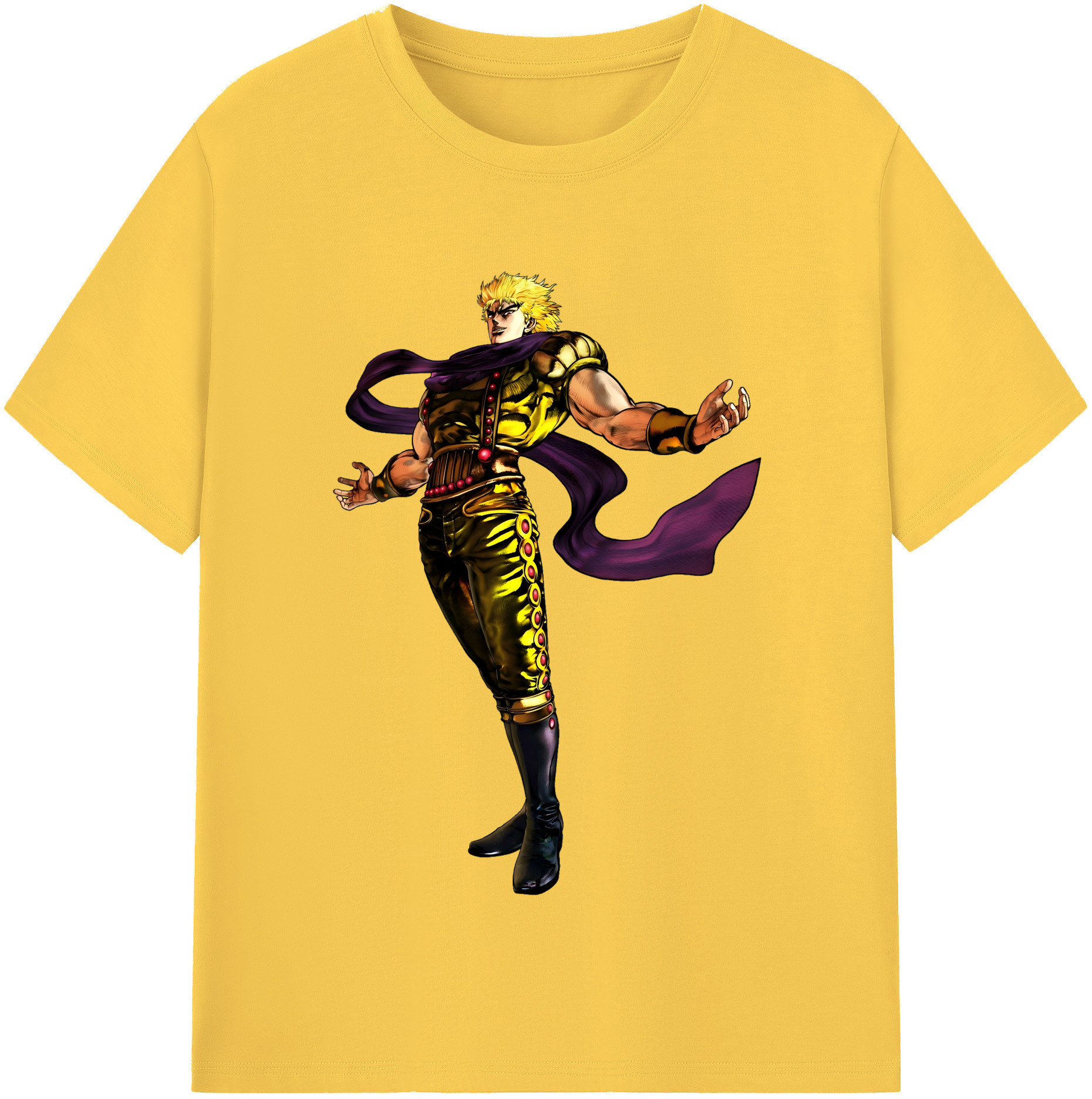 （画像用） ジョジョの奇妙な冒険 ディオ?ブランドー JoJo's Bizarre Adventure Dio Brando 綿100％半袖Tシャツ（フロントプリント）