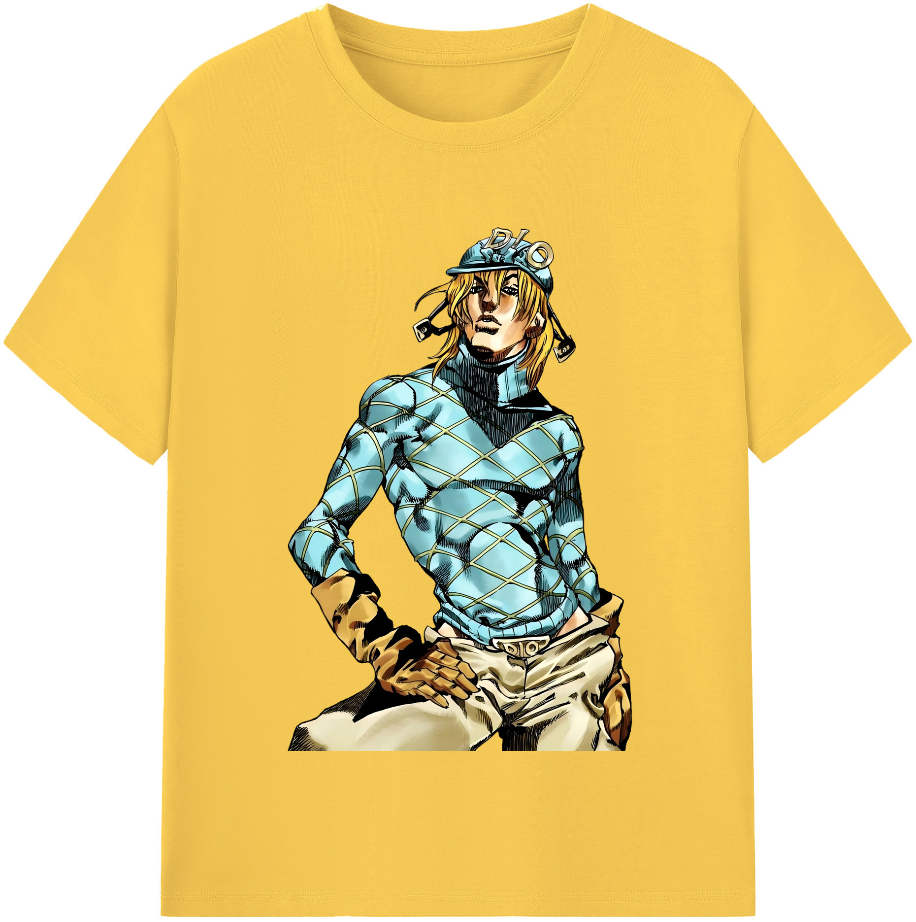 （画像用） ジョジョの奇妙な冒険 ディオ?ブランドー JoJo's Bizarre Adventure Dio Brando 綿100％半袖Tシャツ（フロントプリント）