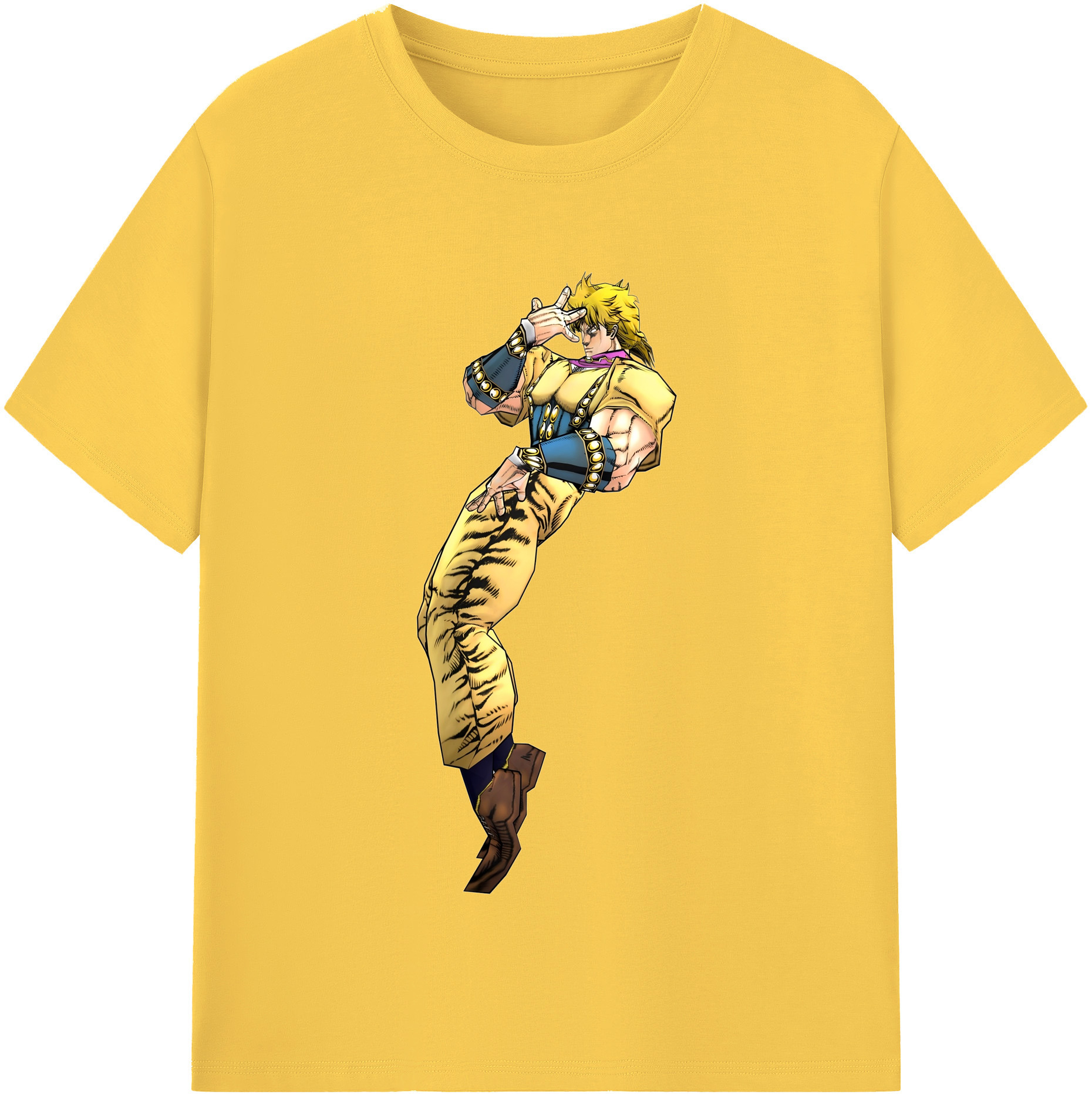 （画像用） ジョジョの奇妙な冒険 ディオ?ブランドー JoJo's Bizarre Adventure Dio Brando 綿100％半袖Tシャツ（フロントプリント）