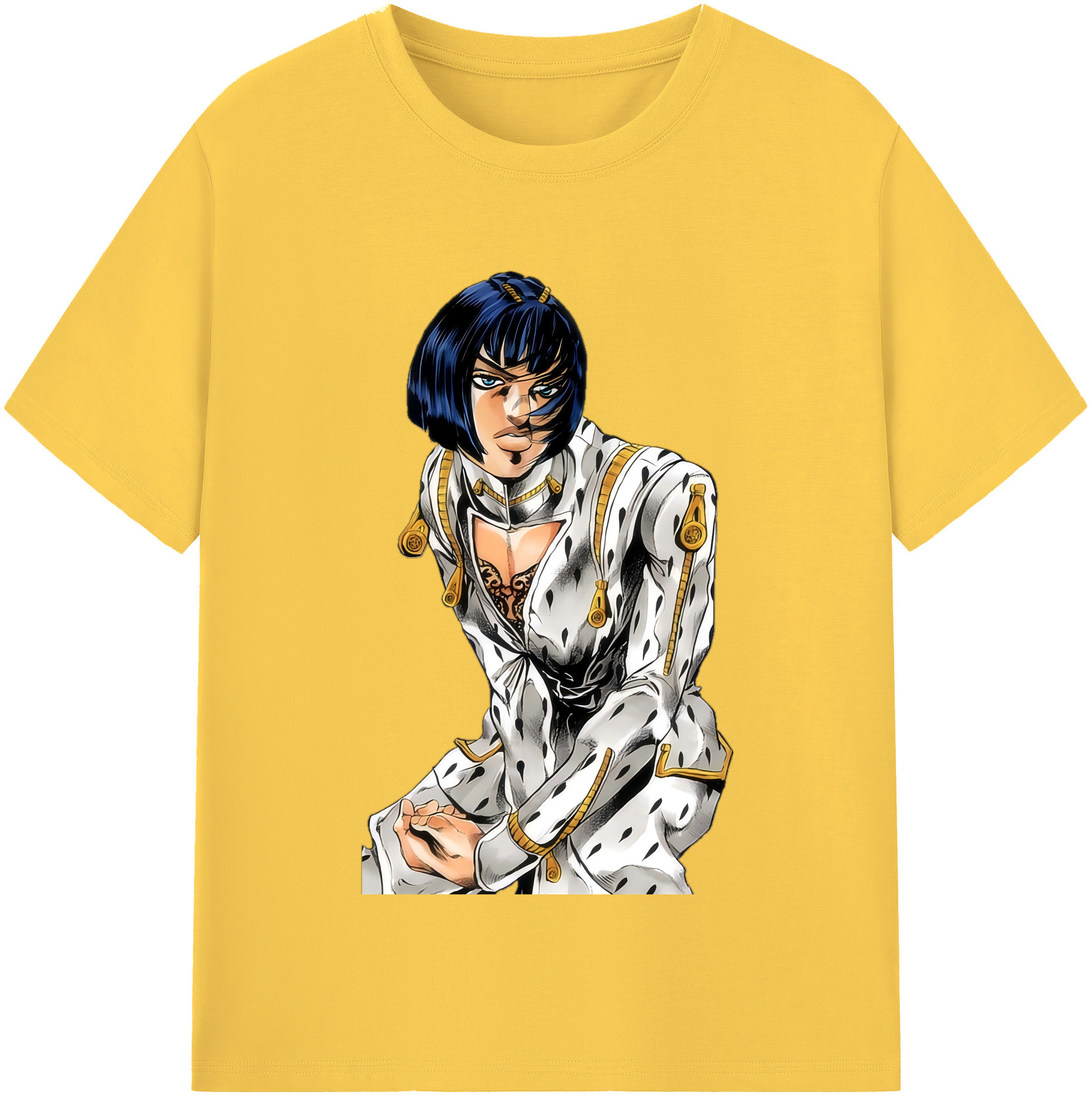 （画像用） ジョジョの奇妙な冒険 ブローノ?ブチャラティ JoJo's Bizarre Adventure Bruno Bucciarati 綿100％半袖Tシャツ（フロントプリント）