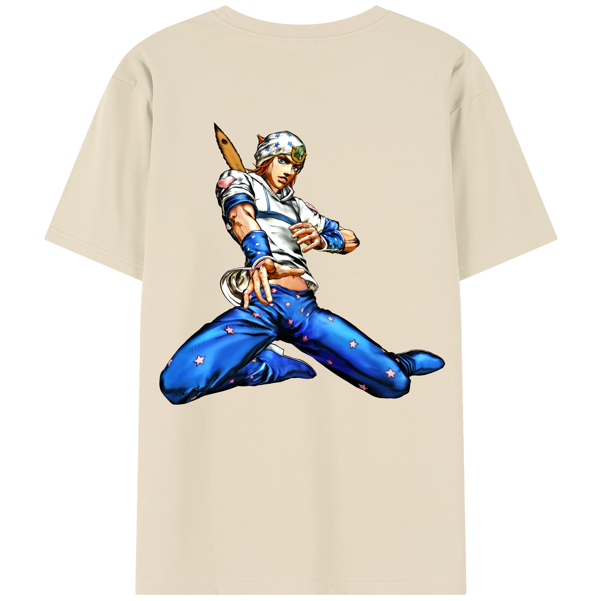 （画像用） ジョジョの奇妙な冒険 ジョナサン?ジョースター JoJo's Bizarre Adventure Jonathan Joestar 綿100％半袖Tシャツ（背面プリント）