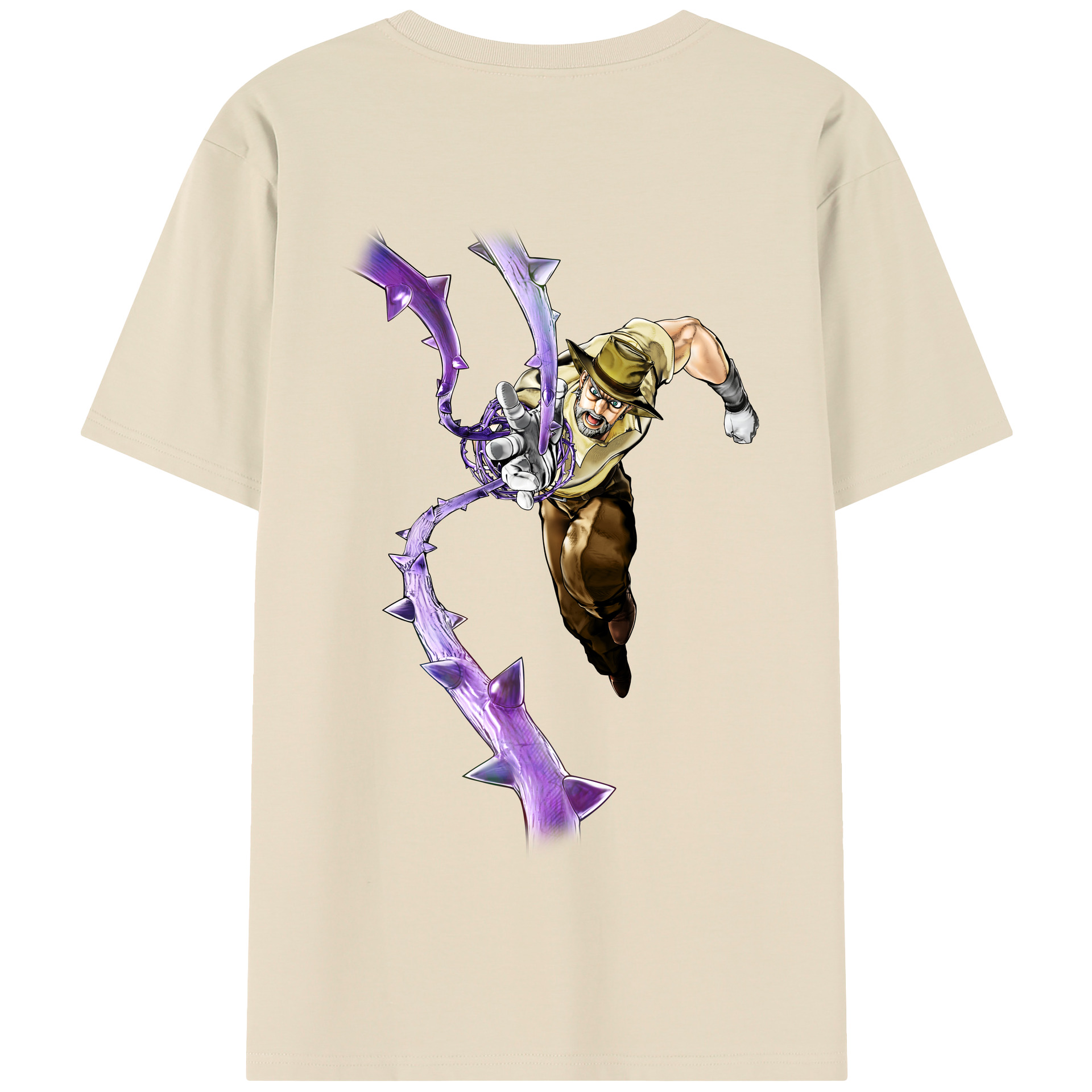 （画像用） ジョジョの奇妙な冒険 ジョセフ?ジョースター JoJo's Bizarre Adventure Joseph Joestar 綿100％半袖Tシャツ（背面プリント）