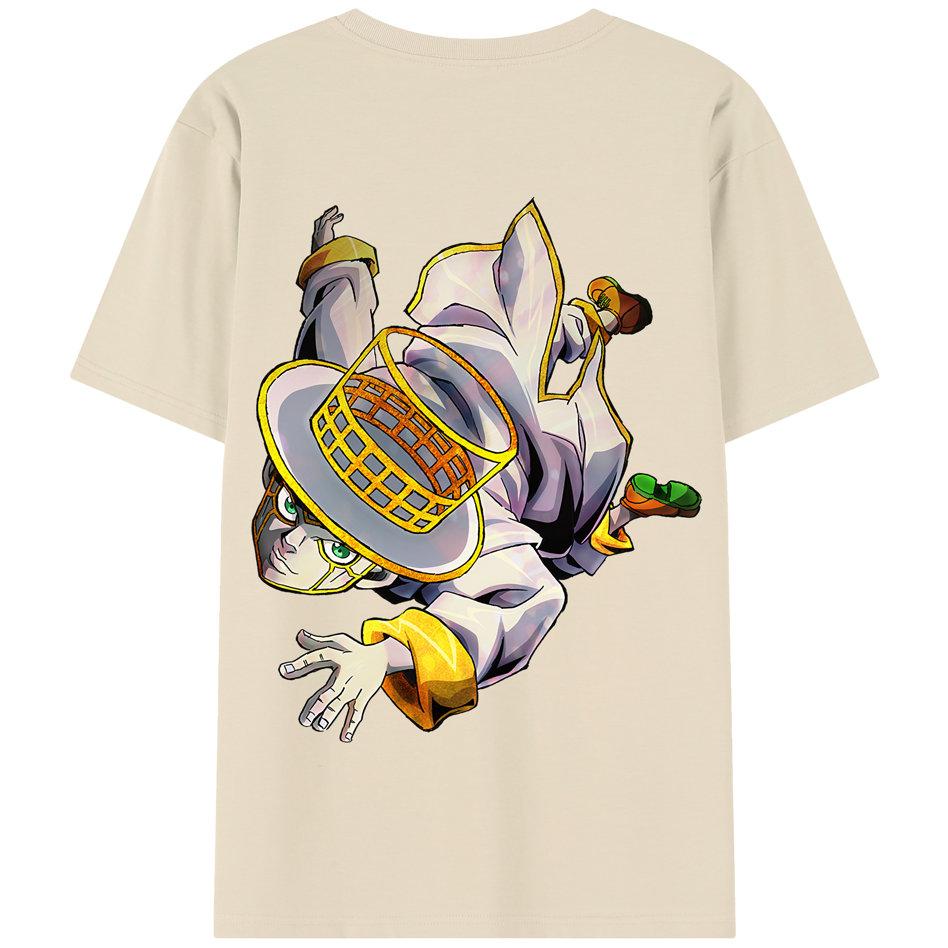 （画像用） ジョジョの奇妙な冒険 岸辺 露伴（きしべ ろはん） JoJo's Bizarre Adventure Rohan Kishibe 綿100％半袖Tシャツ（背面プリント）