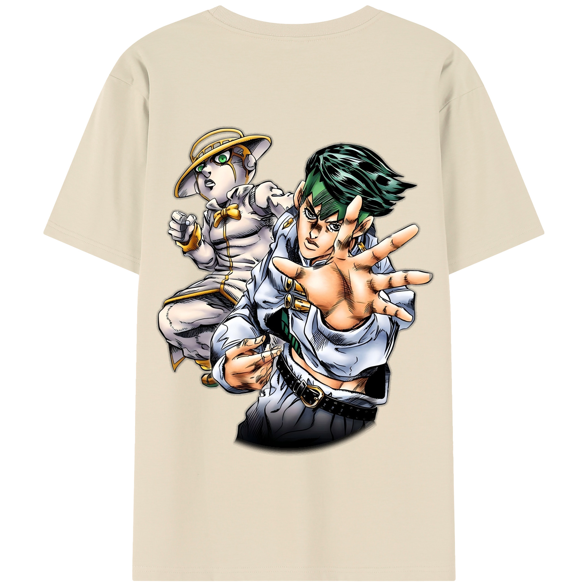 （画像用） ジョジョの奇妙な冒険 岸辺 露伴（きしべ ろはん） JoJo's Bizarre Adventure Rohan Kishibe 綿100％半袖Tシャツ（背面プリント）