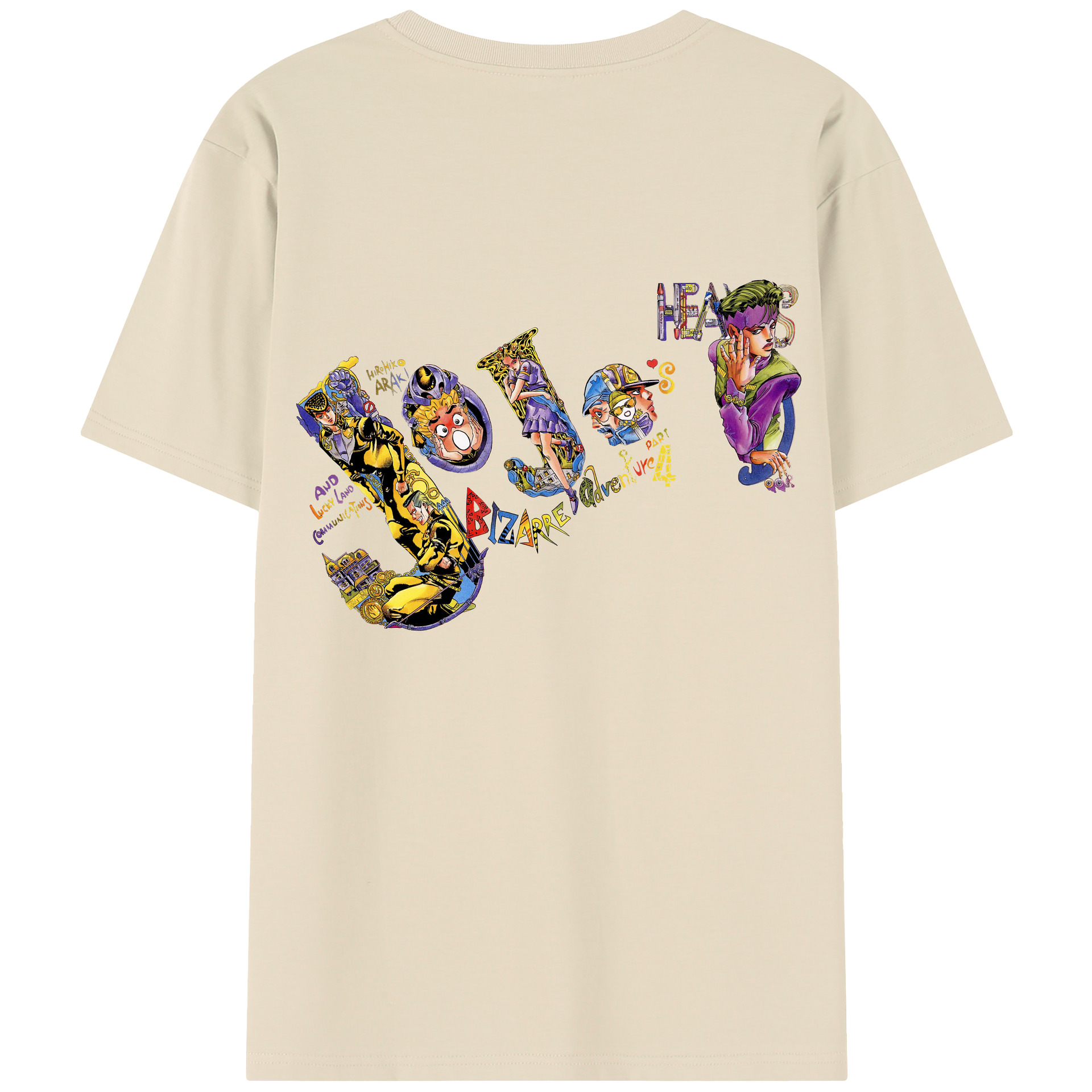 （画像用） ジョジョの奇妙な冒険 JoJo's Bizarre Adventure 綿100％半袖Tシャツ（背面プリント）