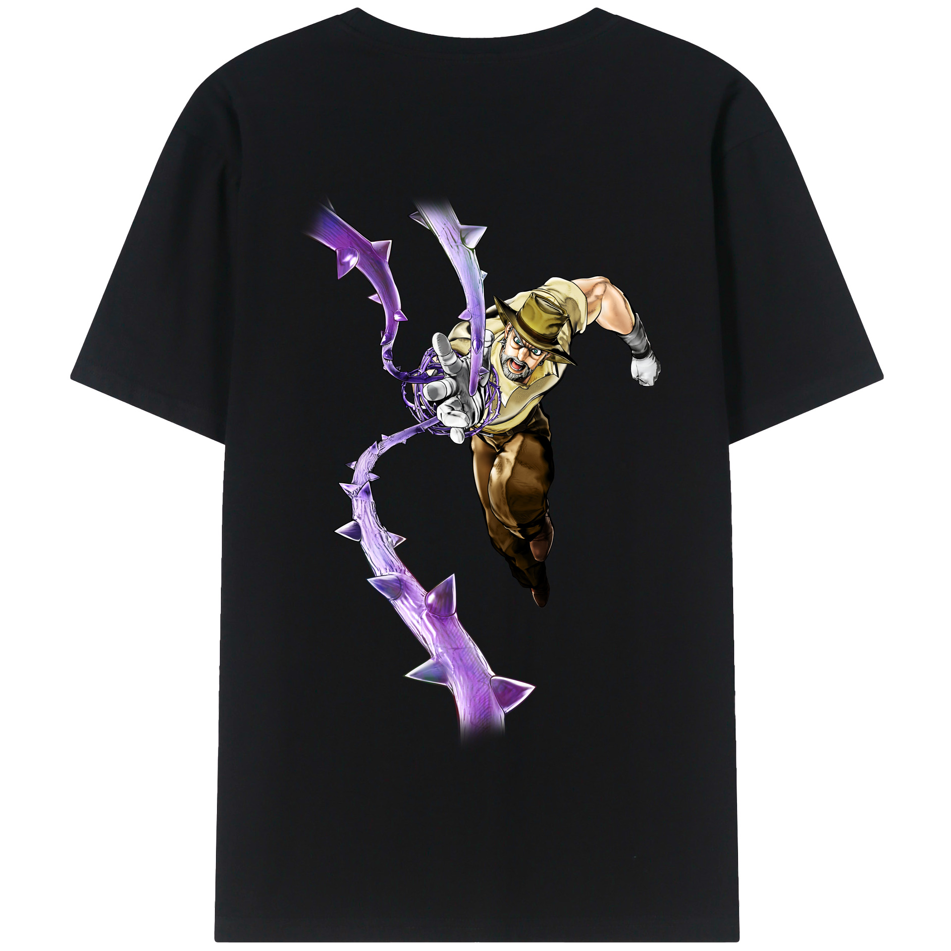 （画像用） ジョジョの奇妙な冒険 ジョセフ?ジョースター JoJo's Bizarre Adventure Joseph Joestar 綿100％半袖Tシャツ（背面プリント）