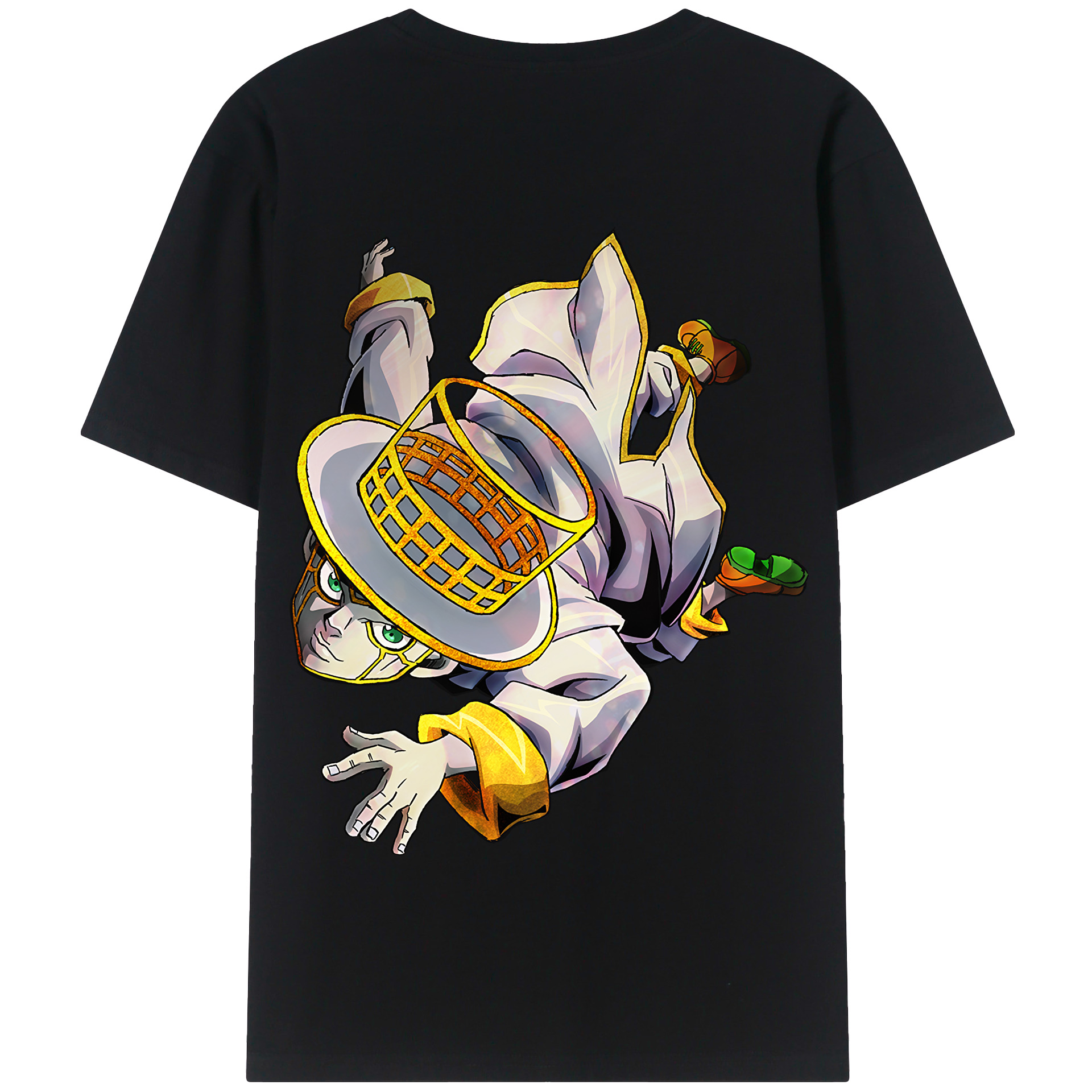 （画像用） ジョジョの奇妙な冒険 岸辺 露伴（きしべ ろはん） JoJo's Bizarre Adventure Rohan Kishibe 綿100％半袖Tシャツ（背面プリント）