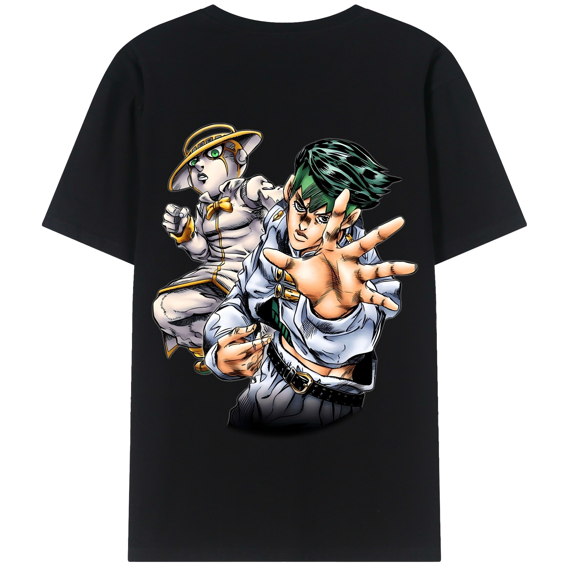 （画像用） ジョジョの奇妙な冒険 岸辺 露伴（きしべ ろはん） JoJo's Bizarre Adventure Rohan Kishibe 綿100％半袖Tシャツ（背面プリント）