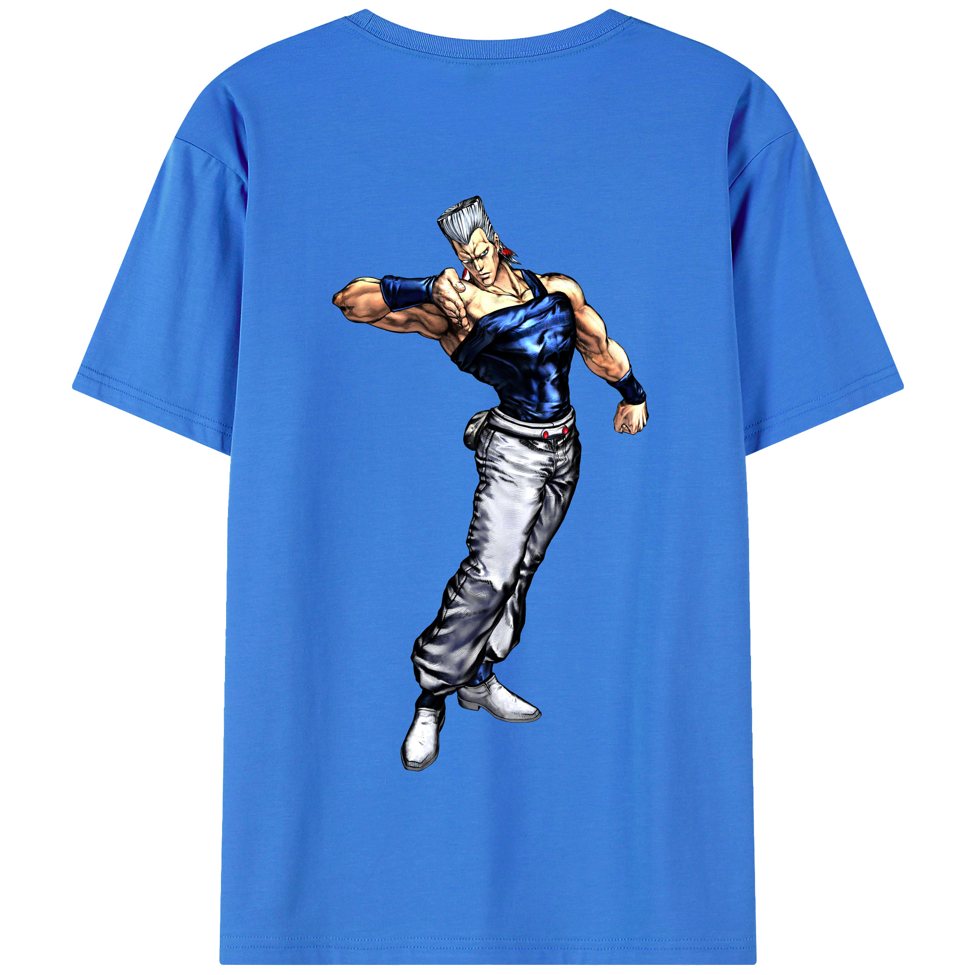 （画像用） ジョジョの奇妙な冒険 ジャン＝ピエール?ポルナレフ JoJo's Bizarre Adventure Jan Pierre Polnareff 綿100％半袖Tシャツ（背面プリント）