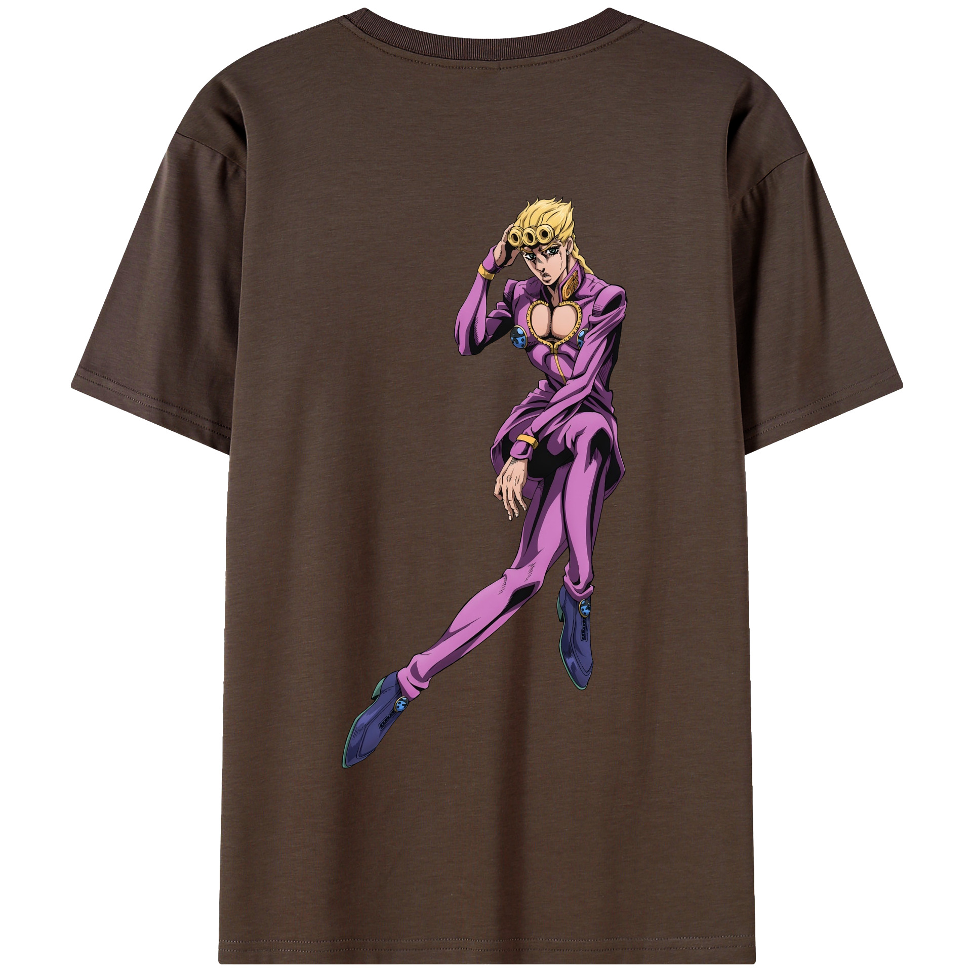 （画像用） ジョジョの奇妙な冒険 ジョルノ?ジョバァーナ JoJo's Bizarre Adventure Giorno Giovanna 綿100％半袖Tシャツ（背面プリント）