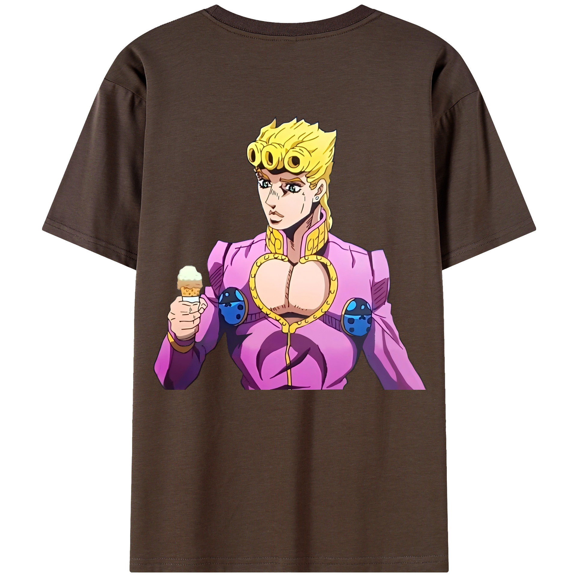 （画像用） ジョジョの奇妙な冒険 ジョルノ?ジョバァーナ JoJo's Bizarre Adventure Giorno Giovanna 綿100％半袖Tシャツ（背面プリント）