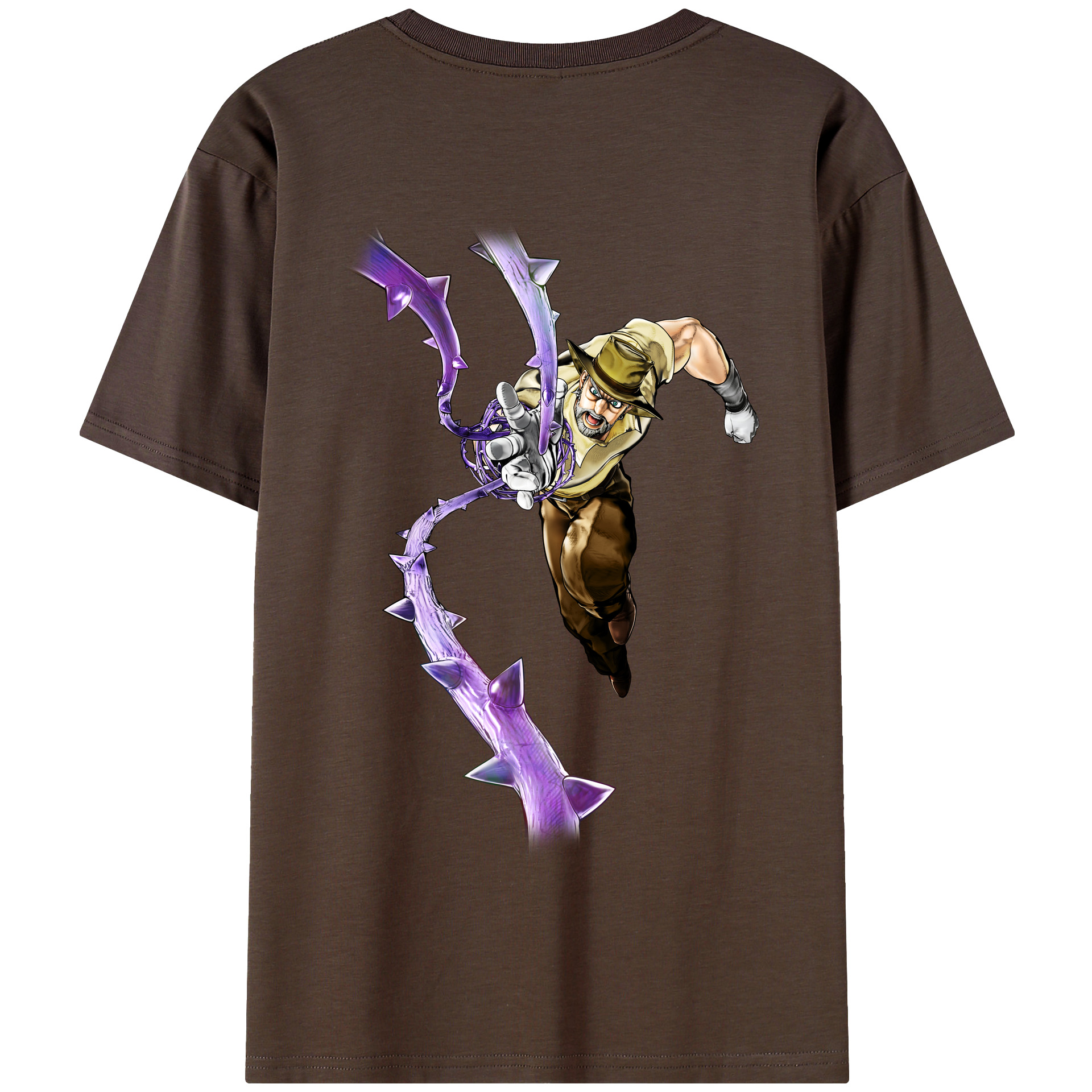 （画像用） ジョジョの奇妙な冒険 ジョセフ?ジョースター JoJo's Bizarre Adventure Joseph Joestar 綿100％半袖Tシャツ（背面プリント）