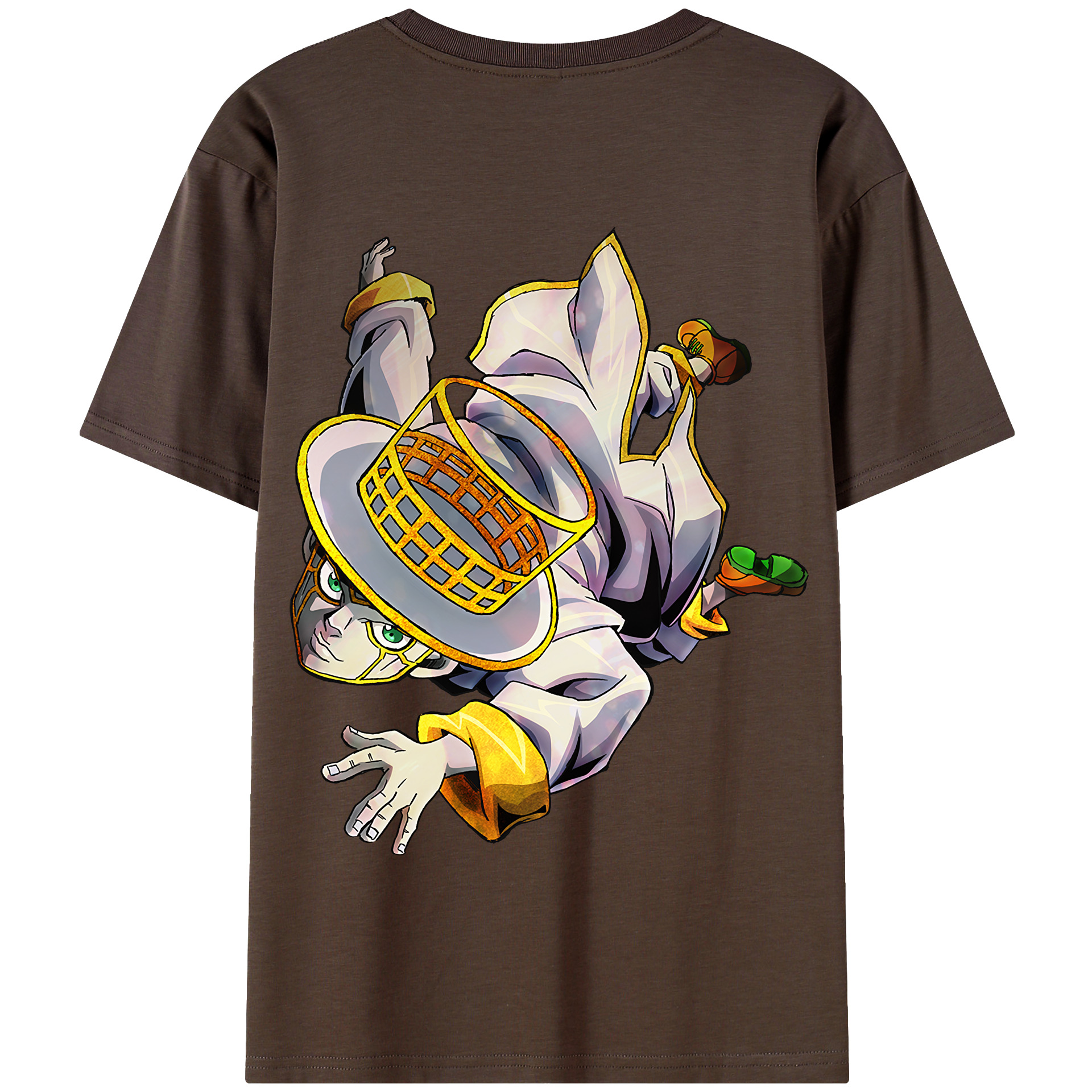 （画像用） ジョジョの奇妙な冒険 岸辺 露伴（きしべ ろはん） JoJo's Bizarre Adventure Rohan Kishibe 綿100％半袖Tシャツ（背面プリント）