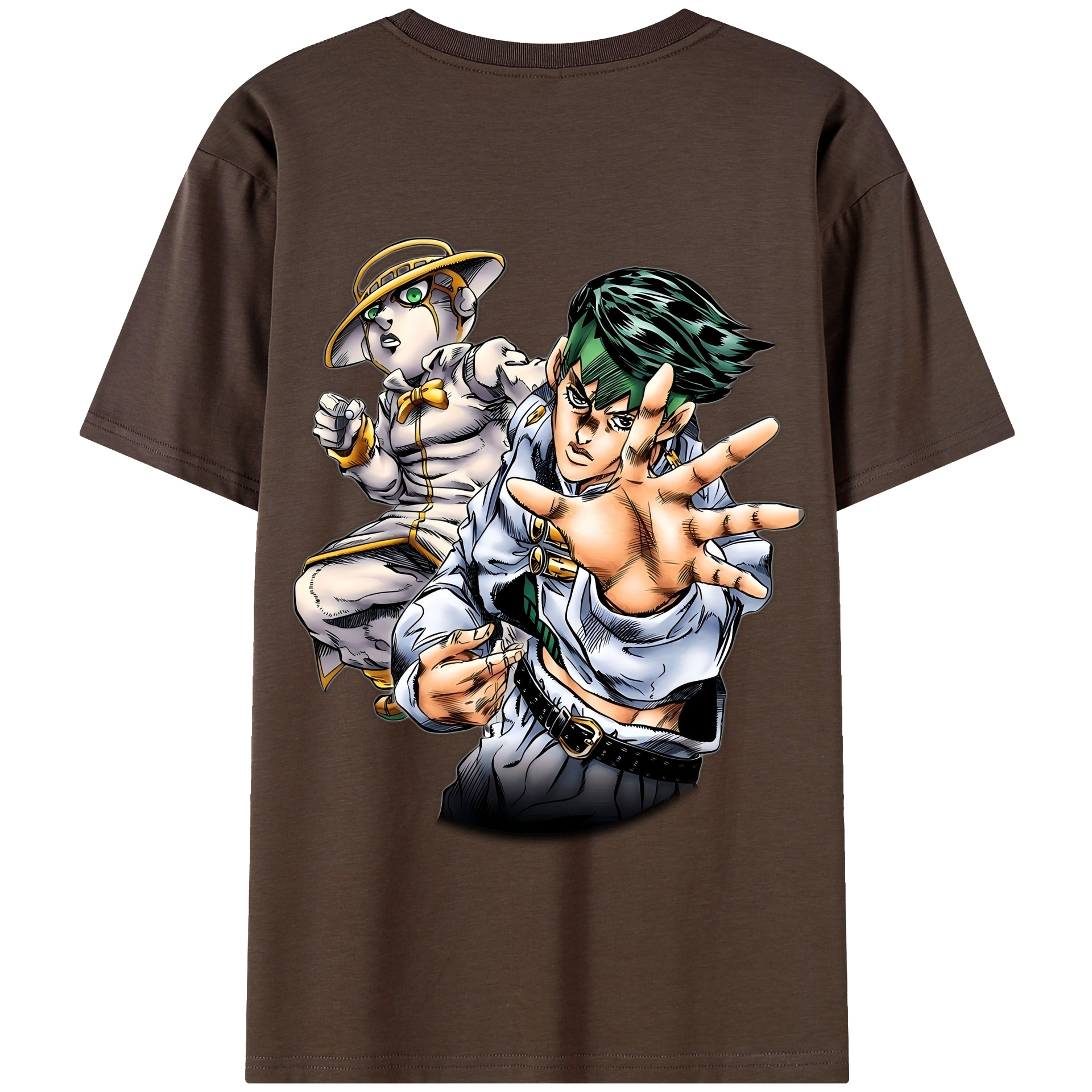 （画像用） ジョジョの奇妙な冒険 岸辺 露伴（きしべ ろはん） JoJo's Bizarre Adventure Rohan Kishibe 綿100％半袖Tシャツ（背面プリント）