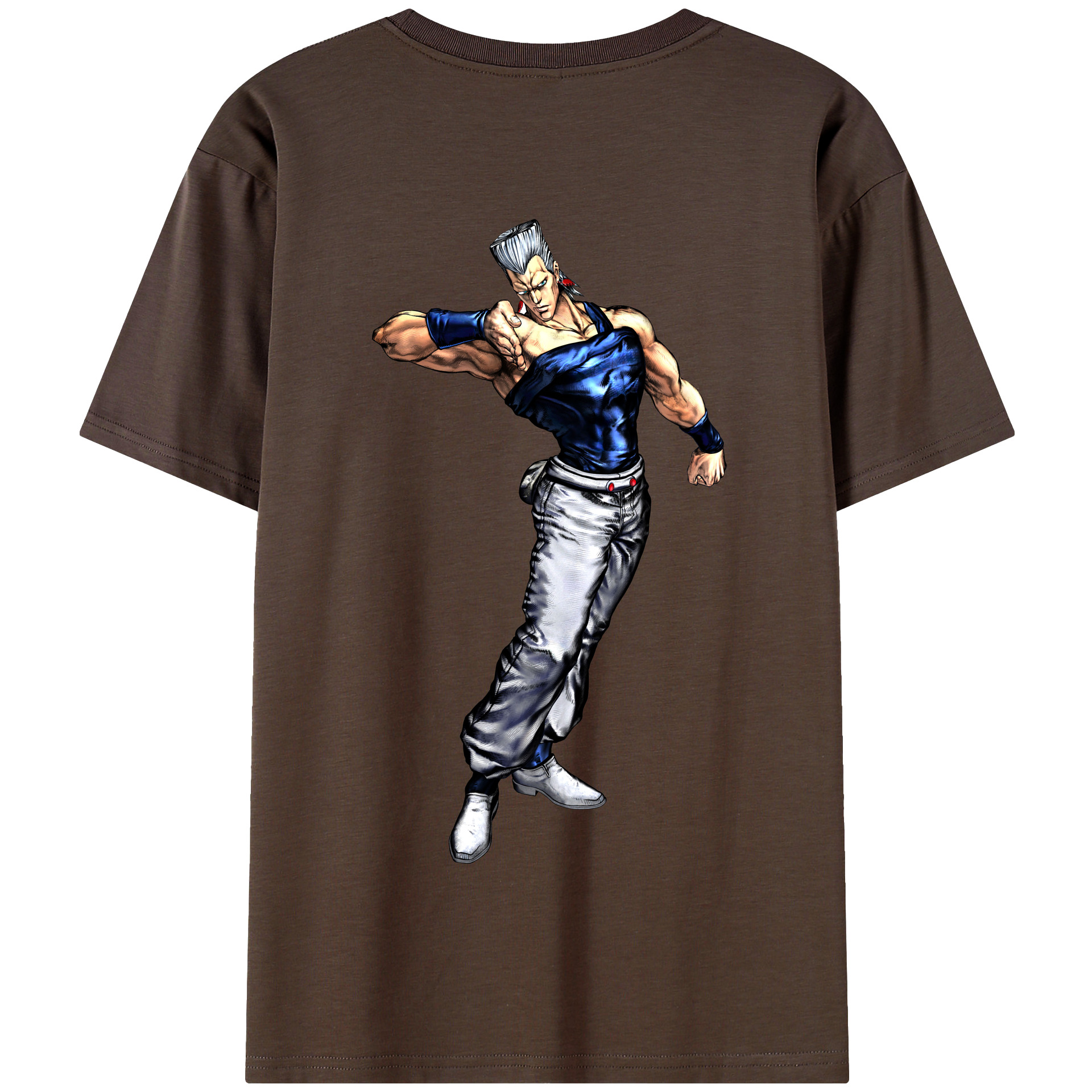 （画像用） ジョジョの奇妙な冒険 ジャン＝ピエール?ポルナレフ JoJo's Bizarre Adventure Jan Pierre Polnareff 綿100％半袖Tシャツ（背面プリント）
